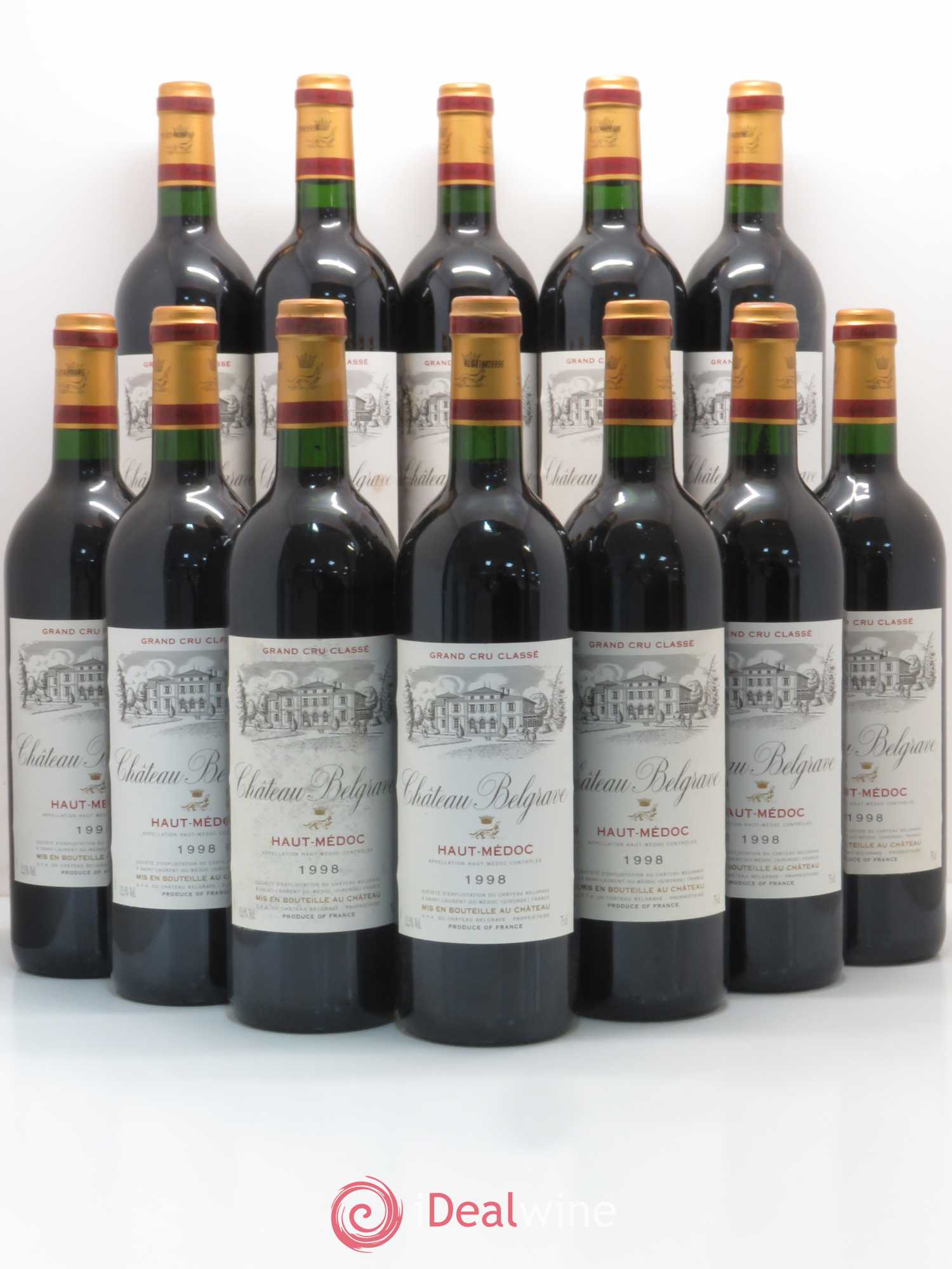 Château Belgrave 5ème Grand Cru Classé 1998 - Lot de 12 bouteilles - 0