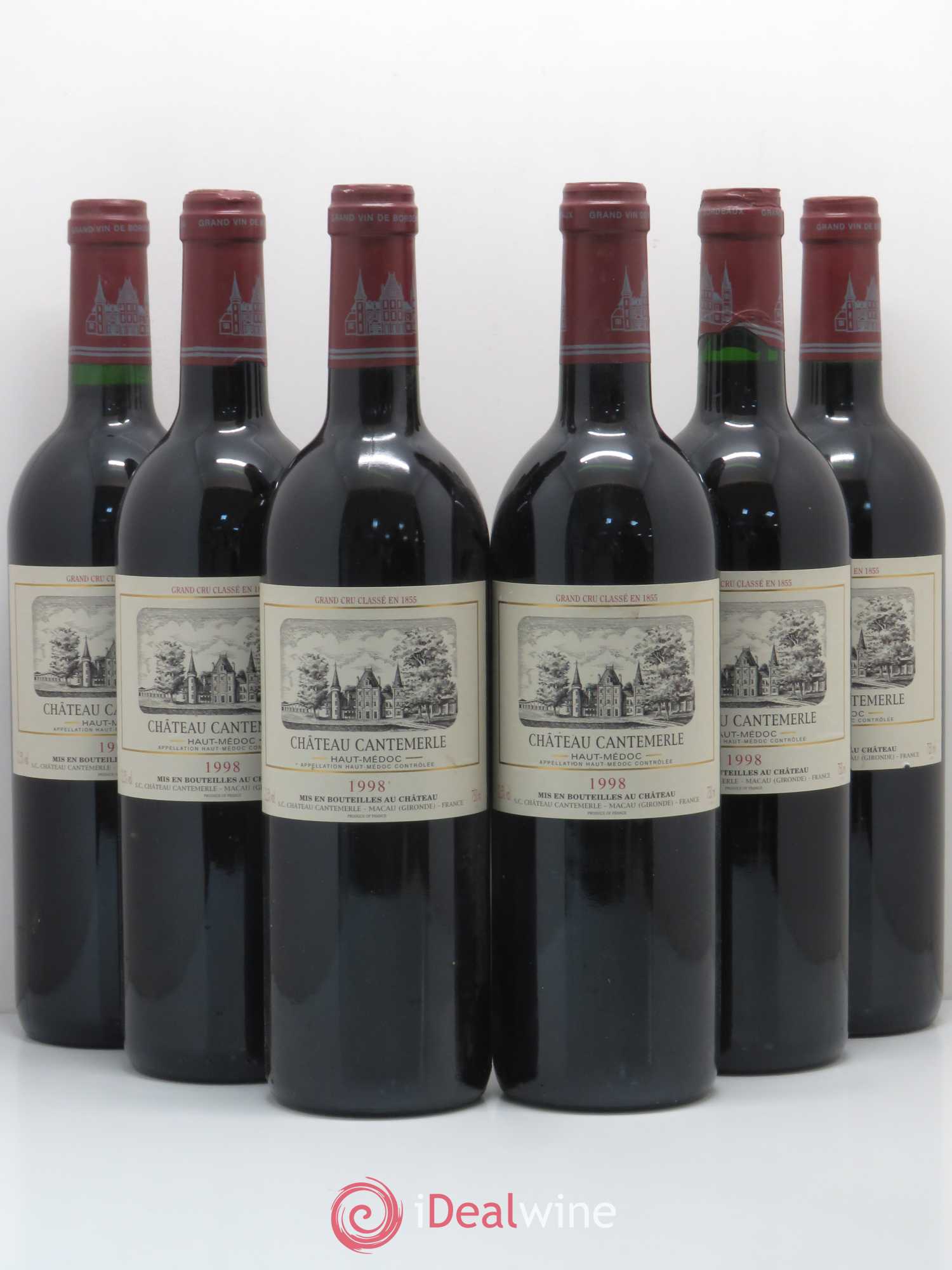 Château Cantemerle 5ème Grand Cru Classé 1998 - Lotto di 6 bottiglie - 0