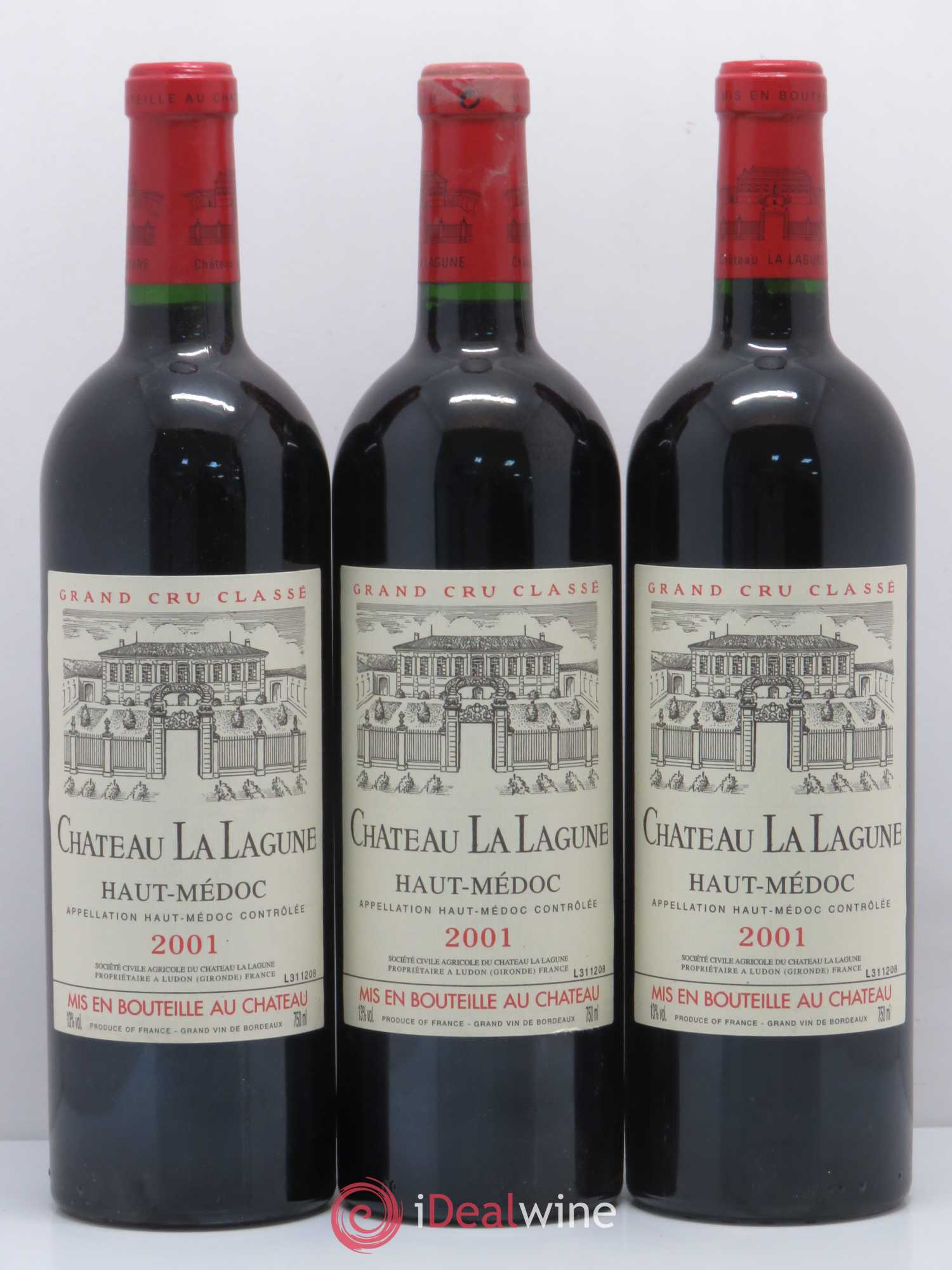 Château la Lagune 3ème Grand Cru Classé 2001 - Lot de 3 bouteilles - 0