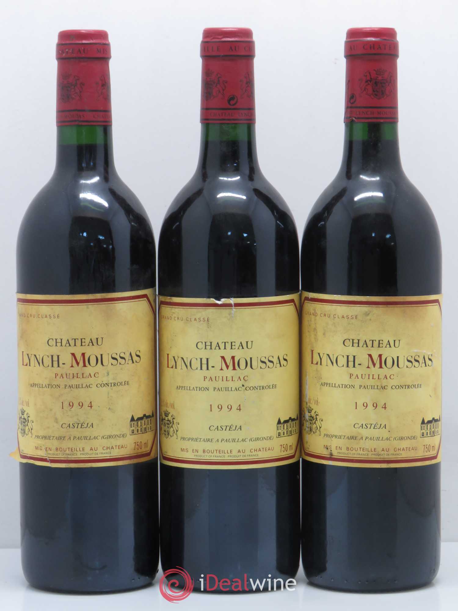 Château Lynch Moussas 5ème Grand Cru Classé 1994 - Lot de 3 bouteilles - 0