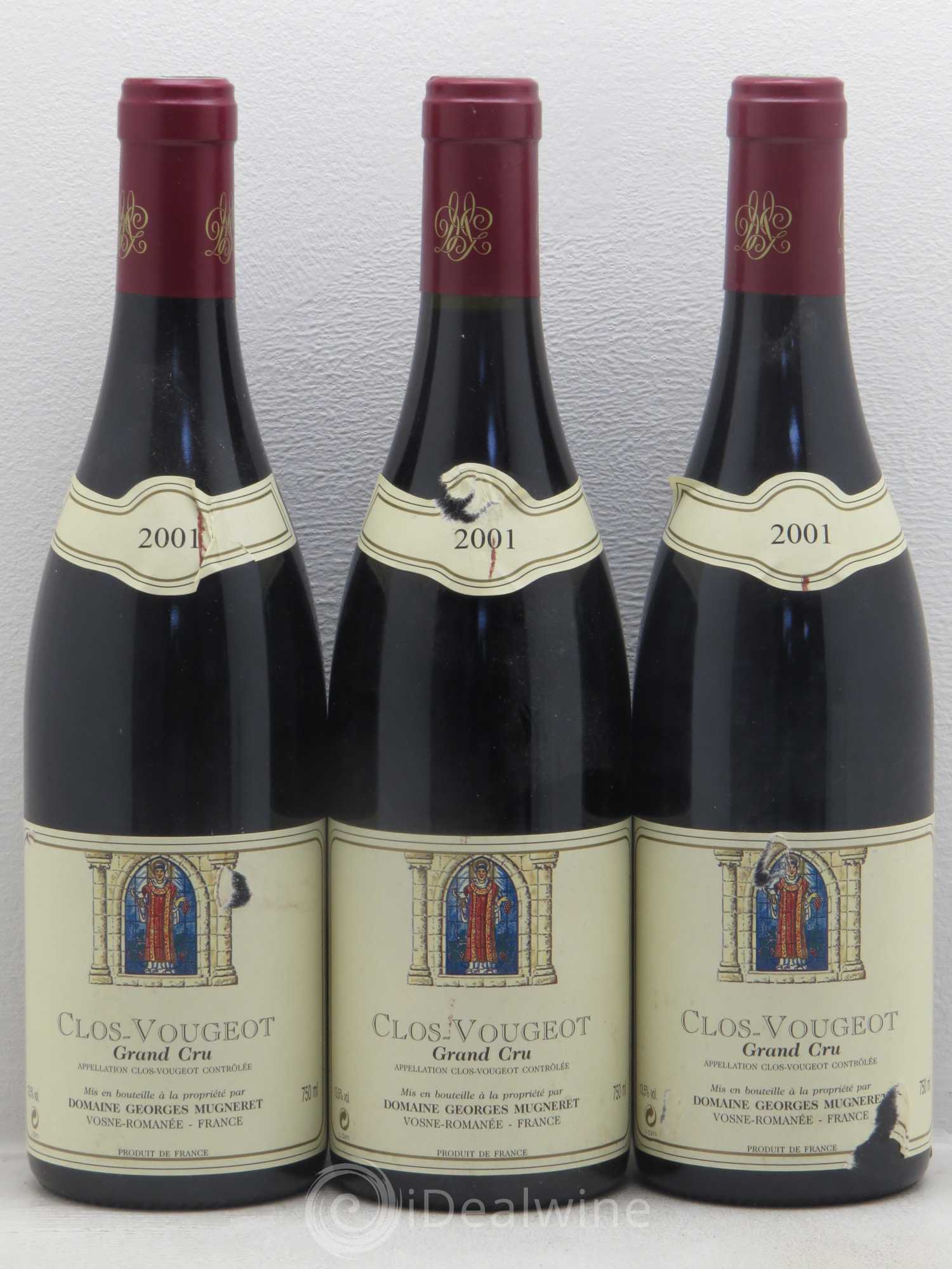 Clos de Vougeot Grand Cru Georges Mugneret-Gibourg (Domaine) 2001 - Lot de 3 bouteilles - 0