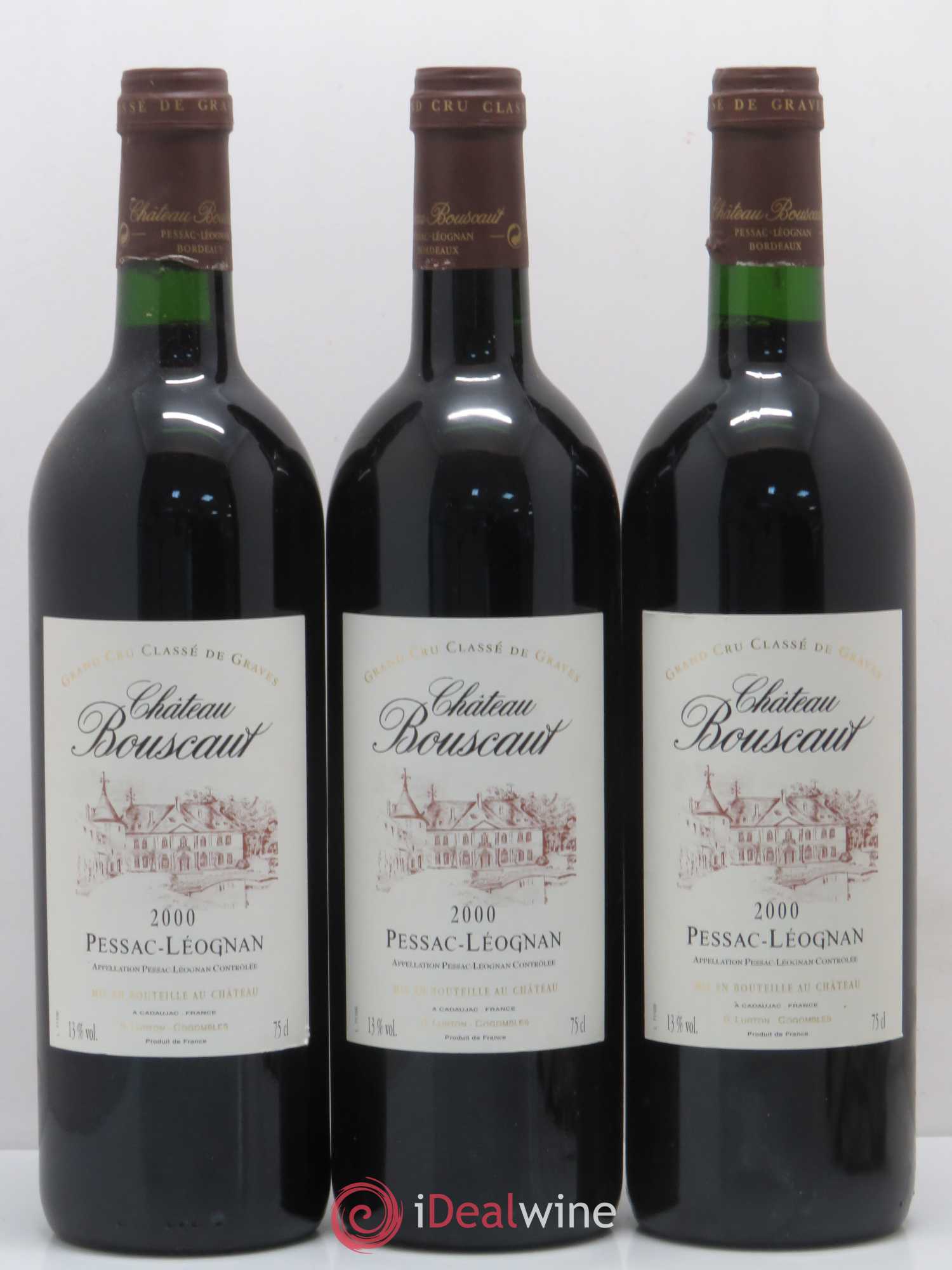 Château Bouscaut Cru Classé de Graves 2000 - Lot de 3 bouteilles - 0