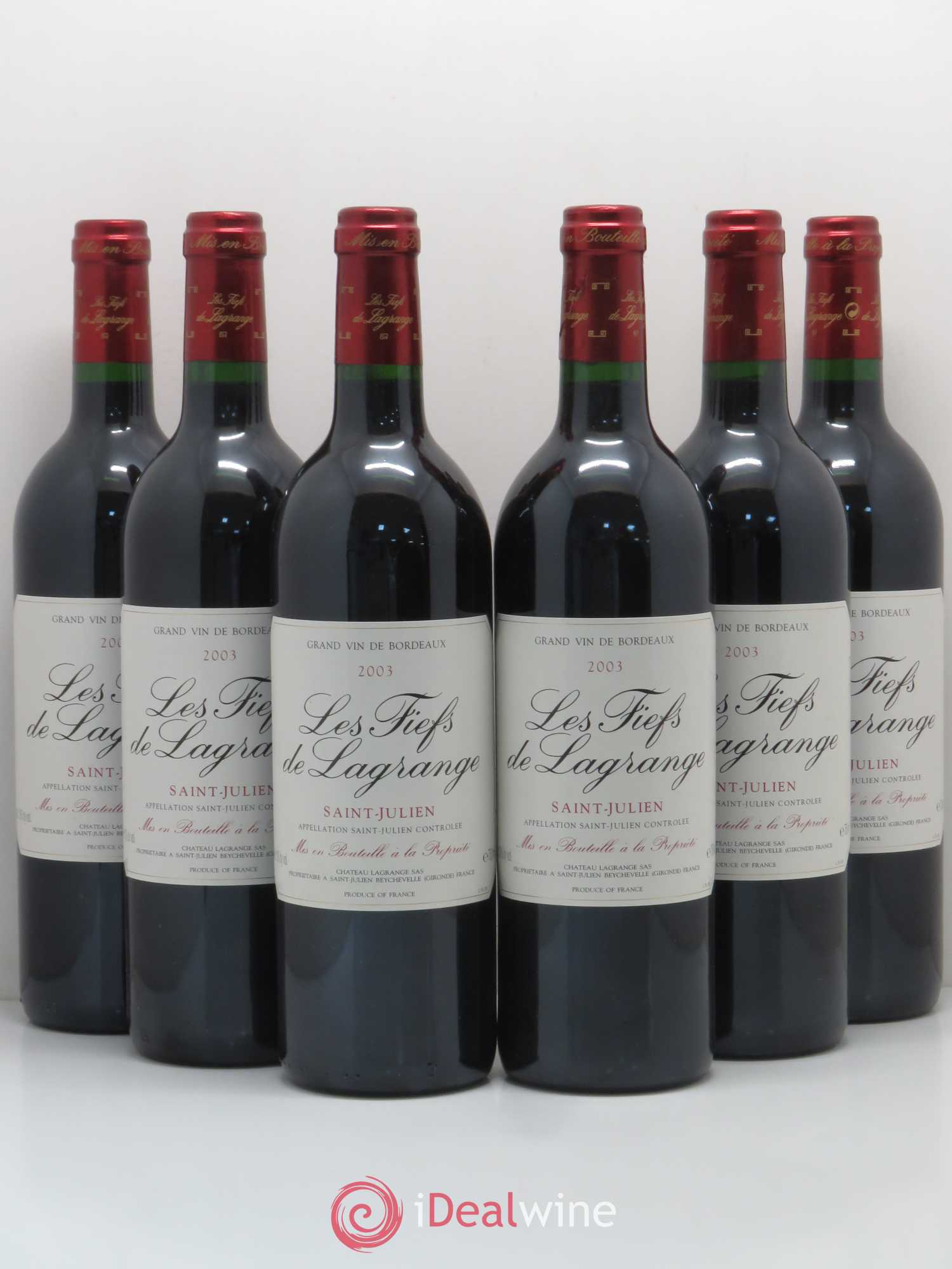 Les Fiefs de Lagrange Second Vin 2003 - Lot de 6 bouteilles - 0