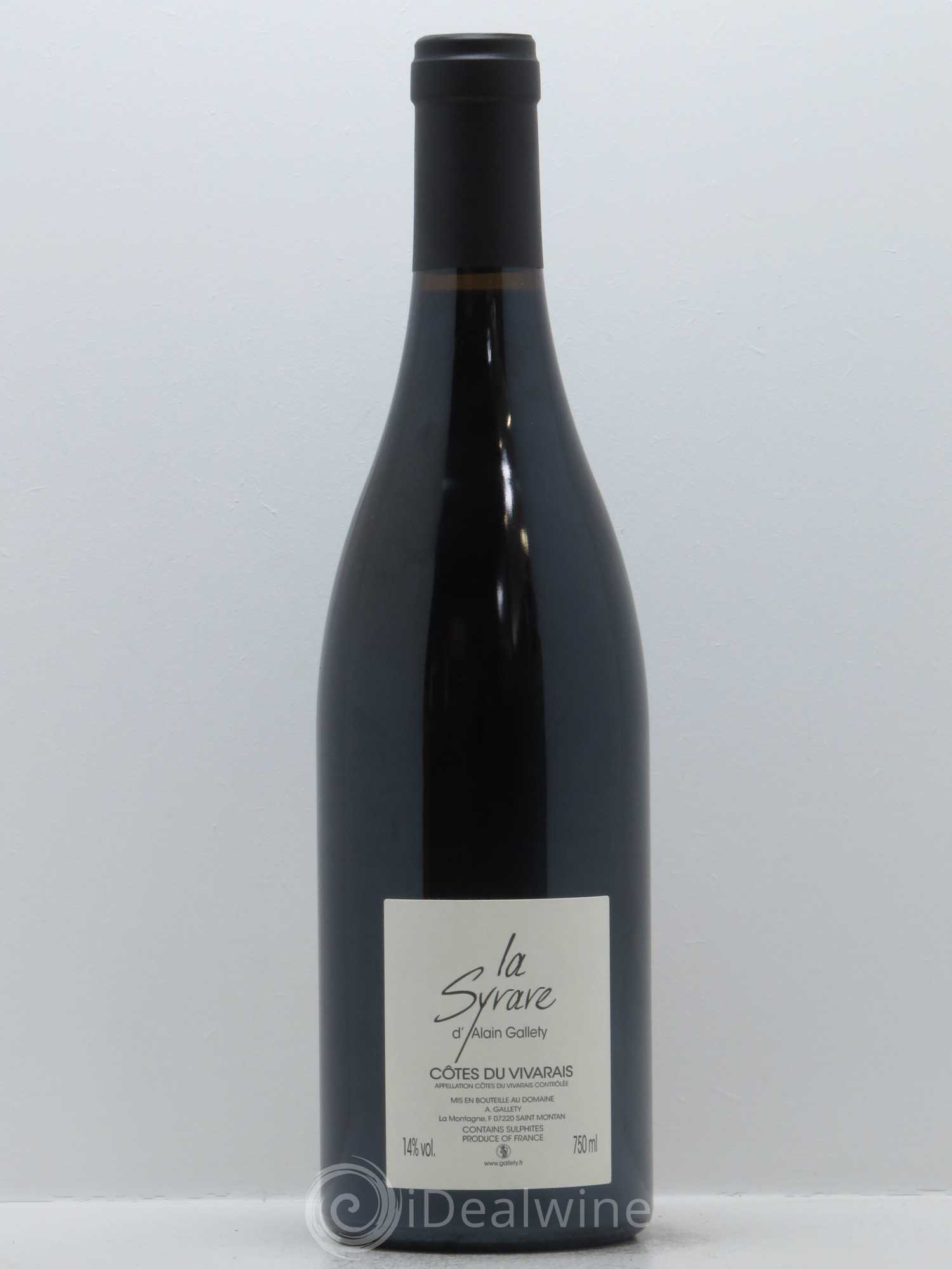 Côtes du Vivarais La Syrare Gallety (Domaine) 2012 - Lot de 1 bouteille - 1