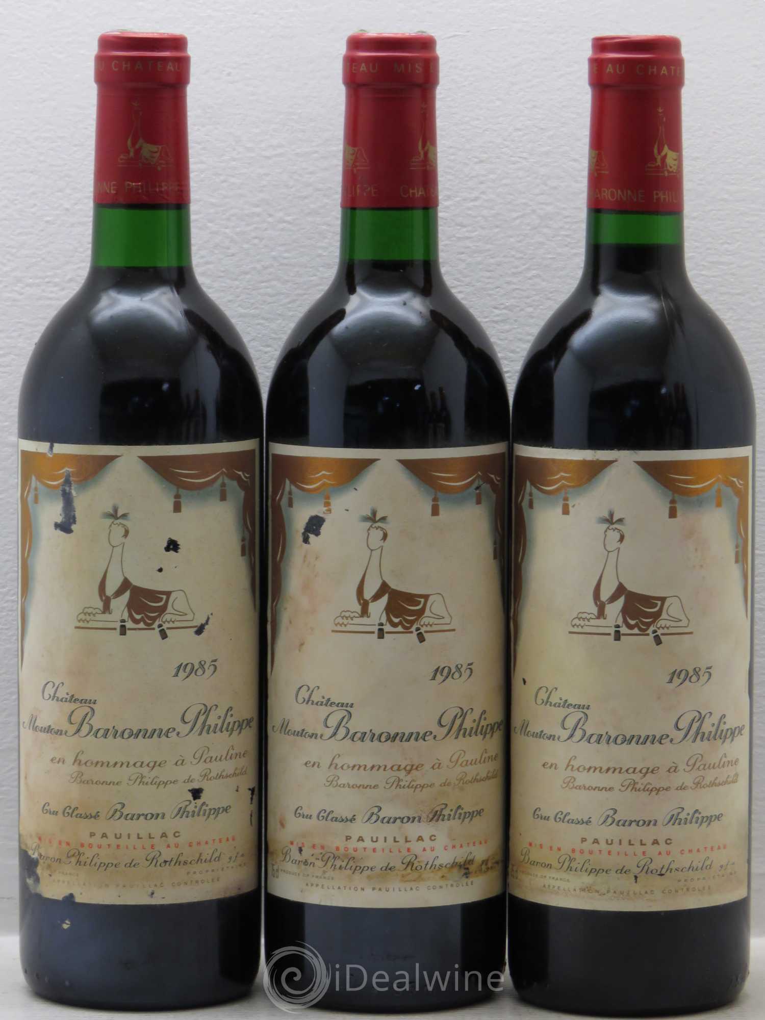 Château d' Armailhac - Mouton Baron(ne) Philippe 5ème Grand Cru Classé 1985 - Lot de 12 bouteilles - 3