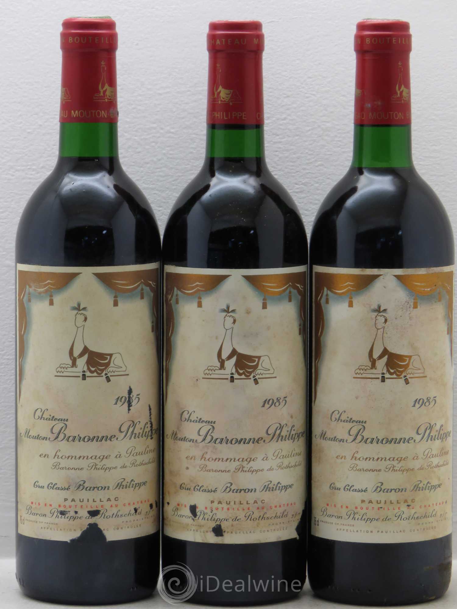 Château d' Armailhac - Mouton Baron(ne) Philippe 5ème Grand Cru Classé 1985 - Lot de 12 bouteilles - 4