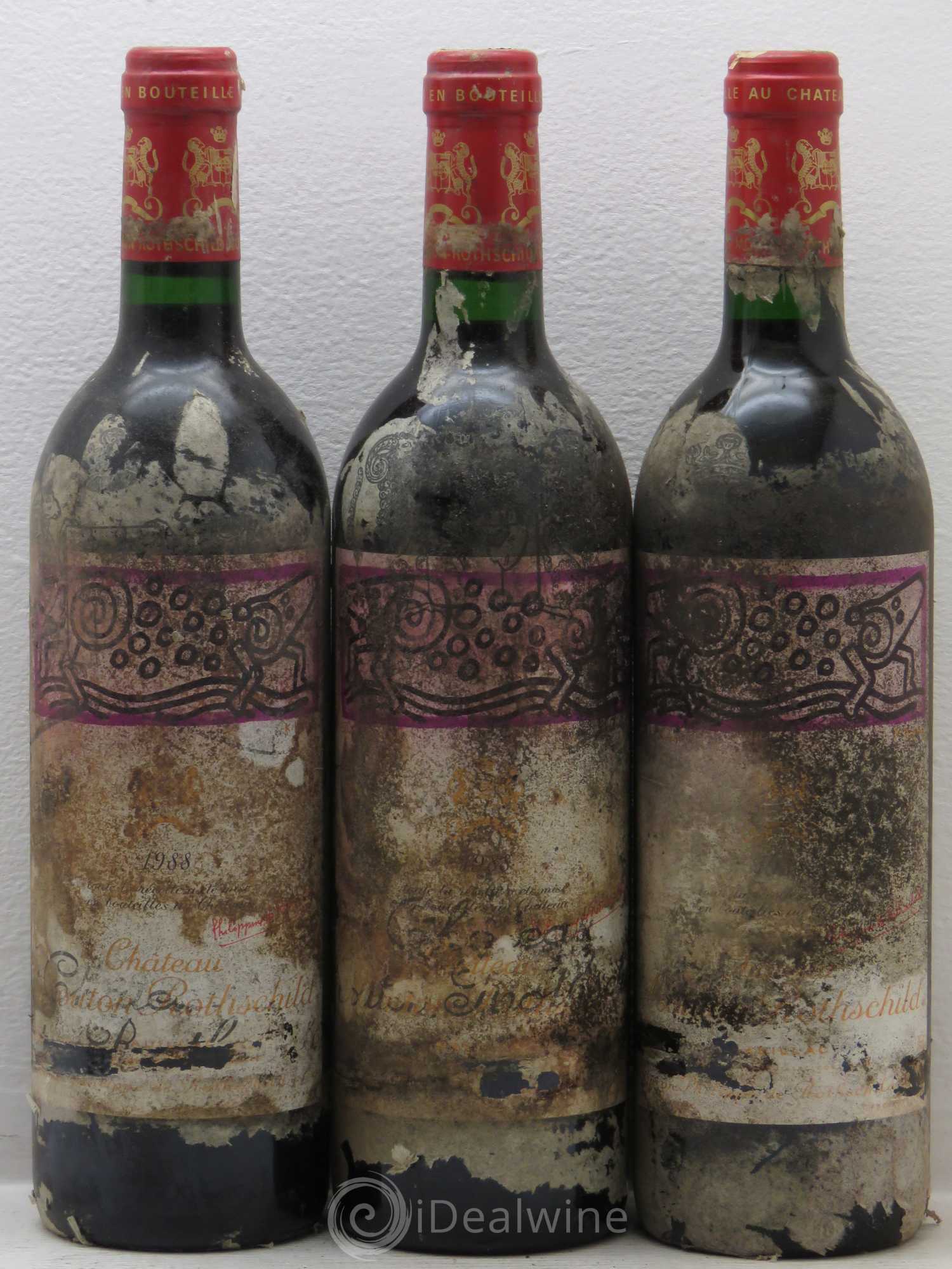 Château Mouton Rothschild 1er Grand Cru Classé 1988 - Lot de 6 bouteilles - 1