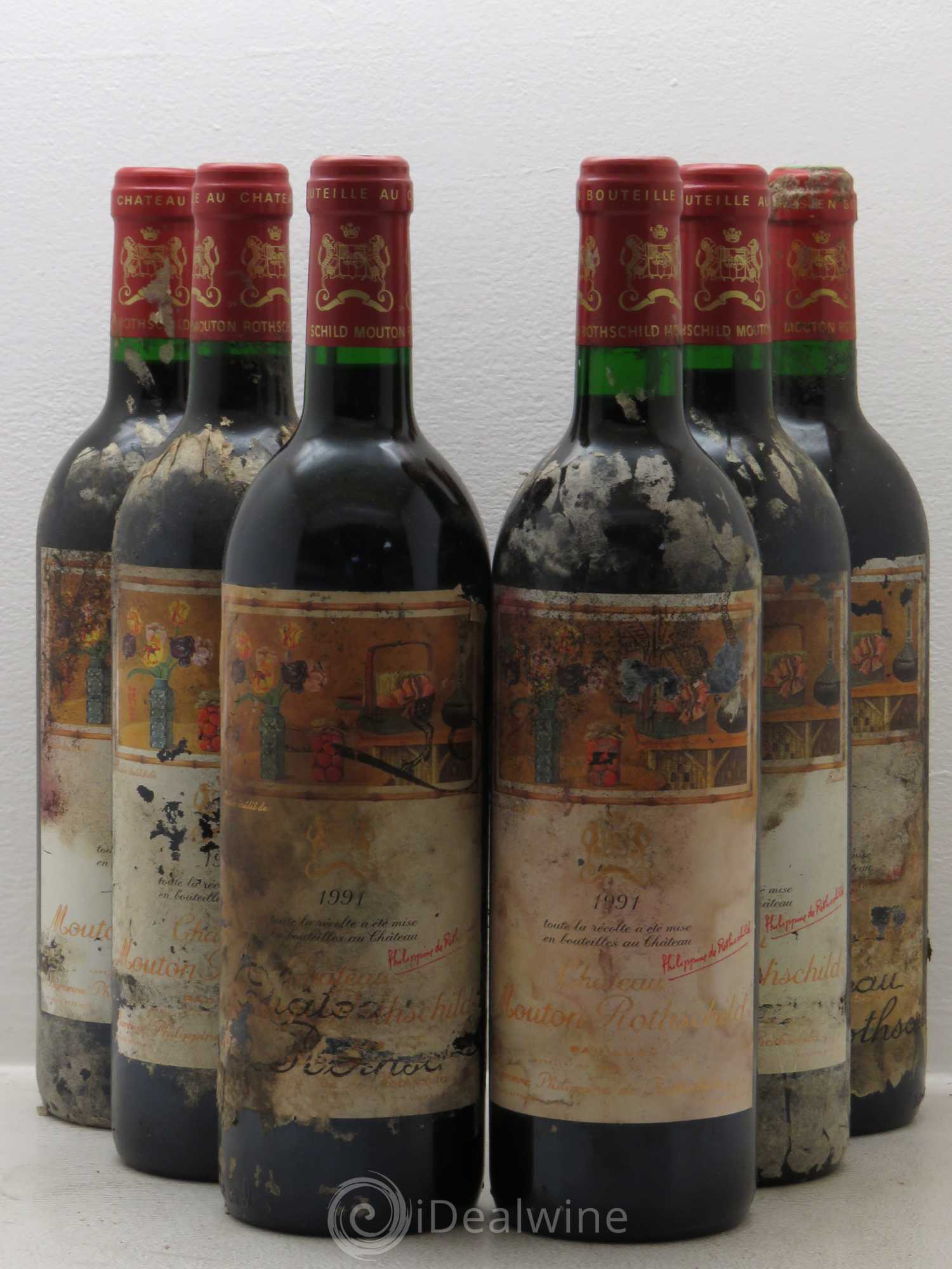 Château Mouton Rothschild 1er Grand Cru Classé 1991 - Lot de 6 bouteilles - 0