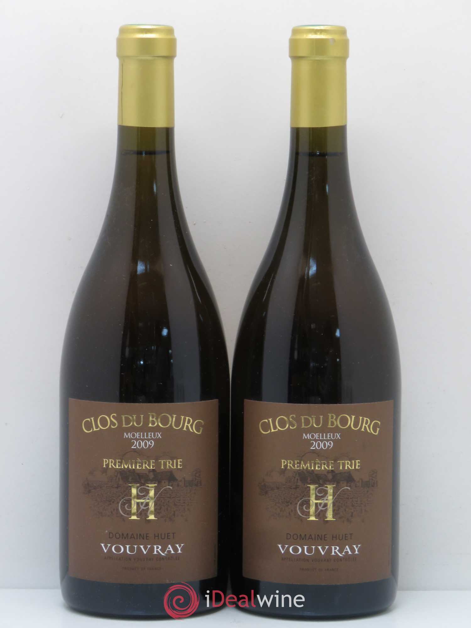 Vouvray Clos du Bourg Moelleux 1ère trie Domaine Huet 2009 - Lotto di 2 bottiglie - 0