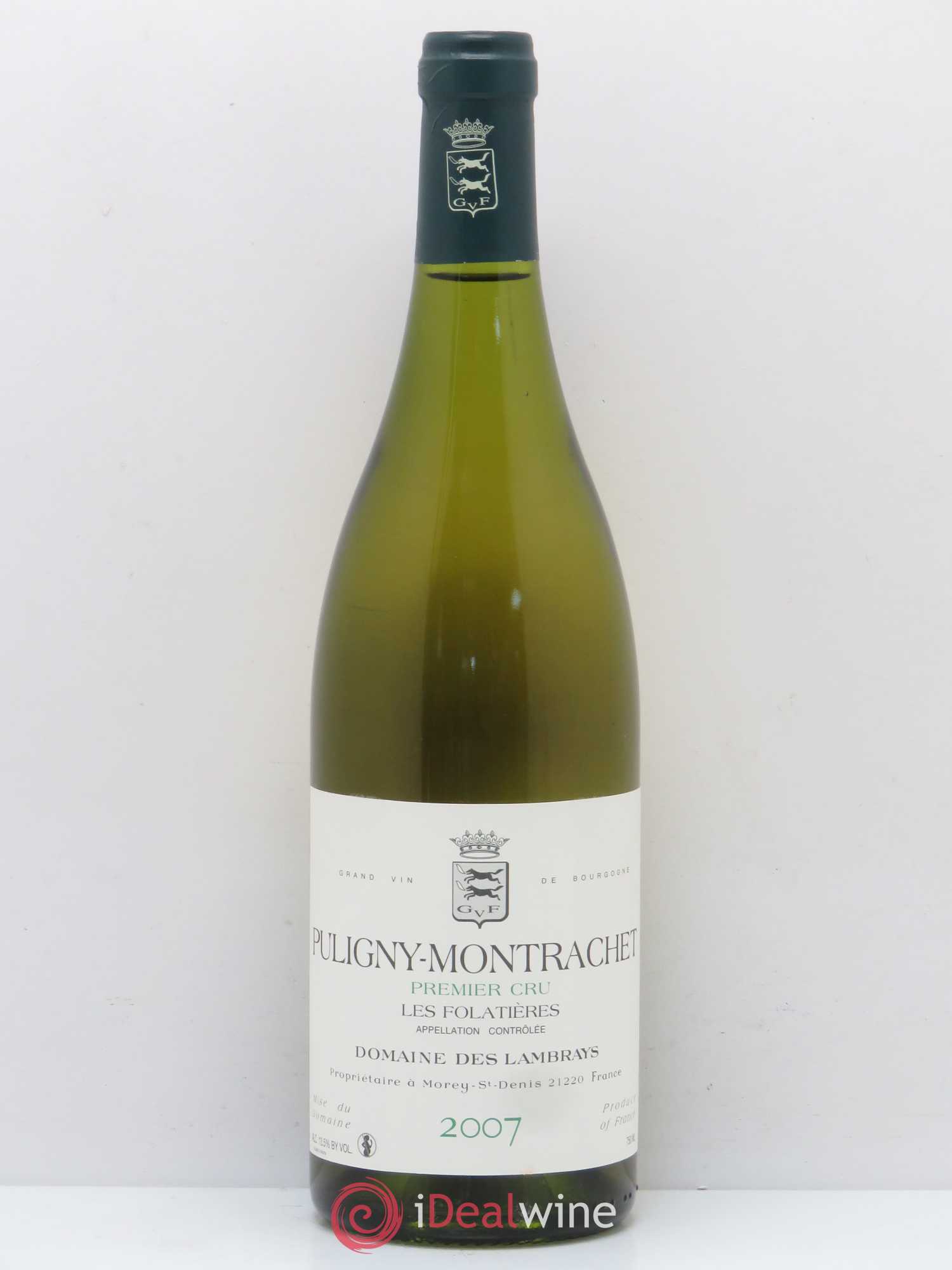 Puligny-Montrachet 1er Cru Les Folatières Domaine des Lambrays 2007 - Lot de 1 bouteille - 0
