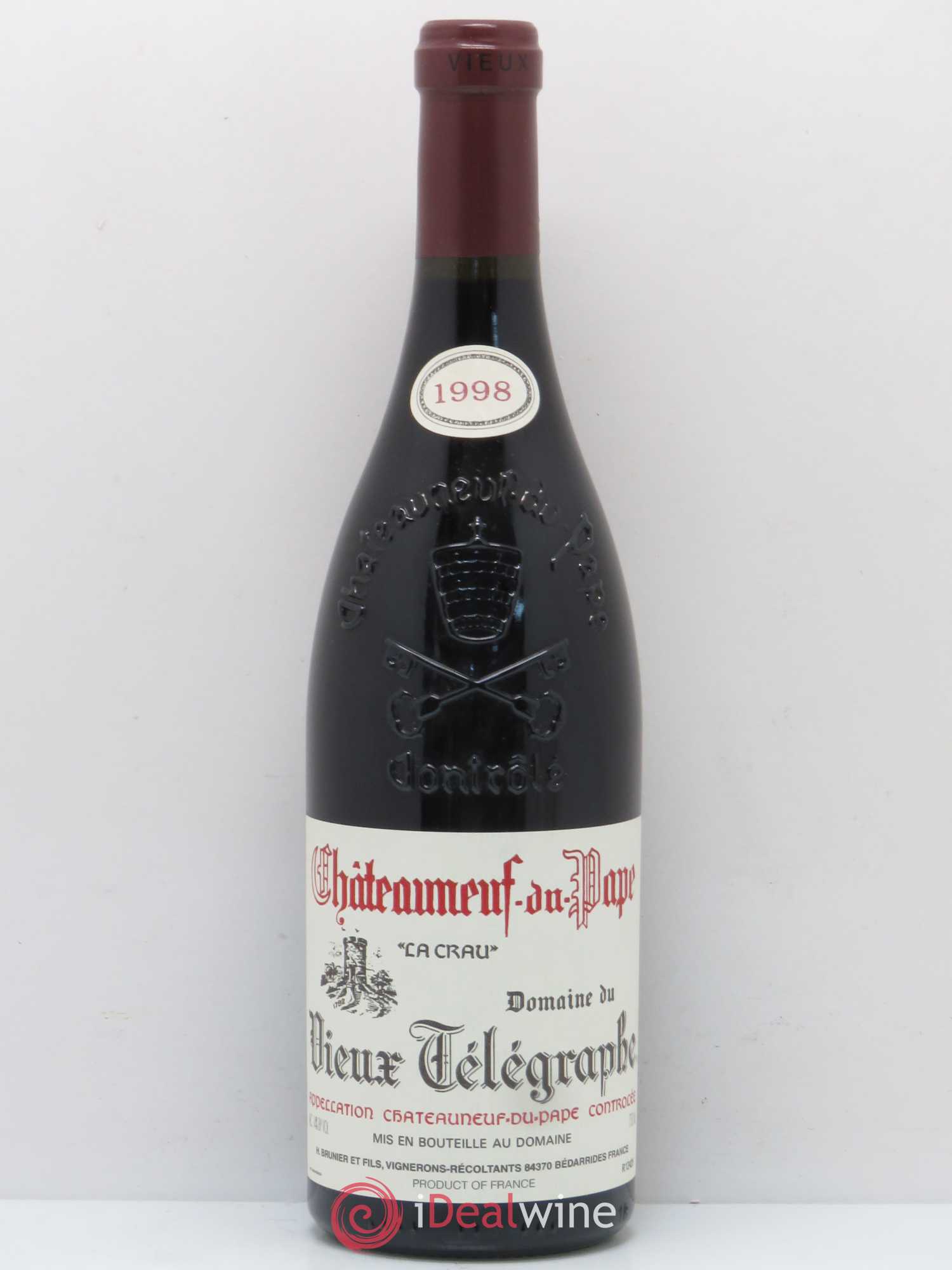Châteauneuf-du-Pape Vieux Télégraphe (Domaine du) Vignobles Brunier 1998 - Lot de 1 bouteille - 0