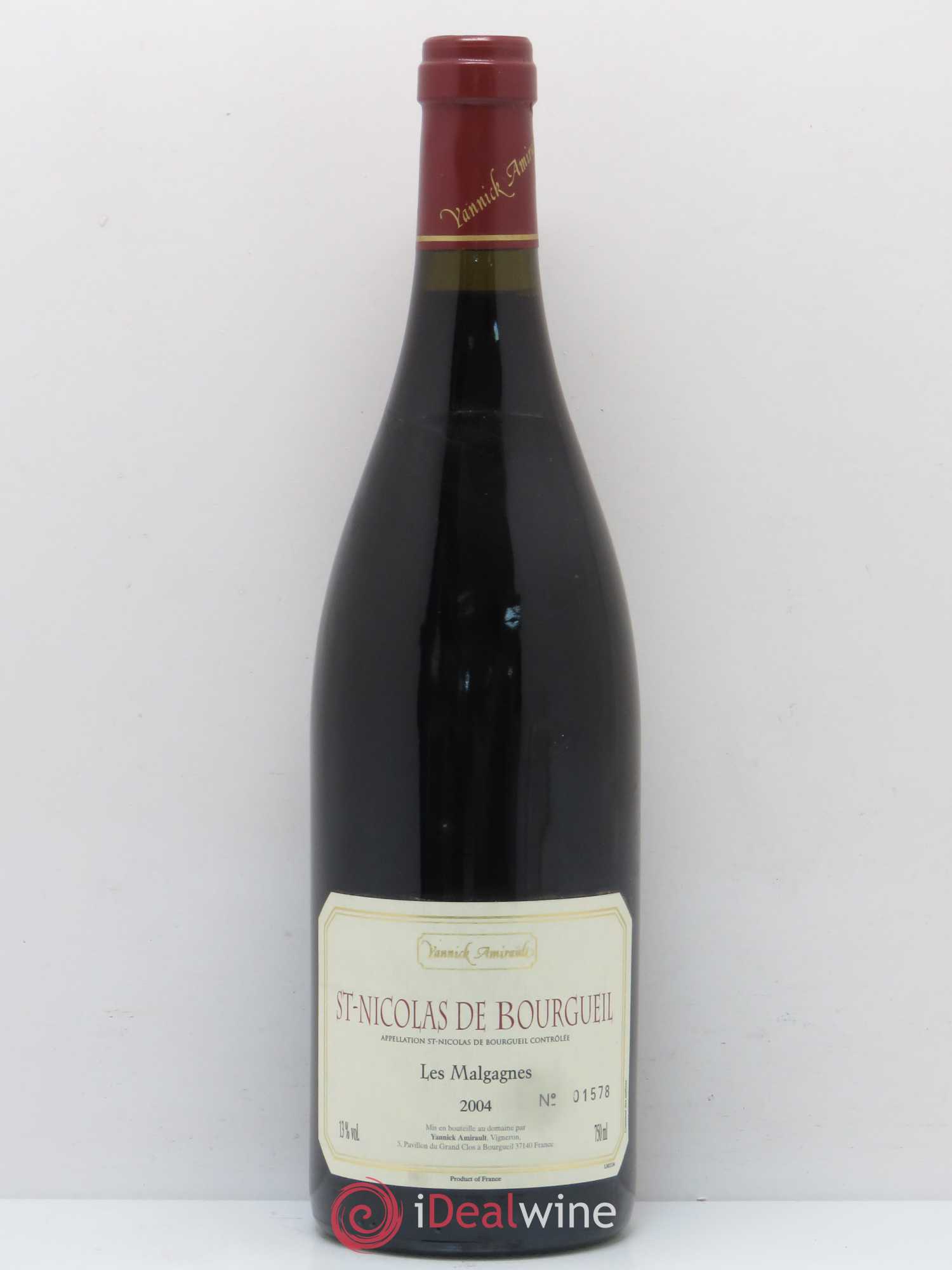 Saint-Nicolas de Bourgueil Les Malgagnes Yannick Amirault (Domaine) 2004 - Lot de 1 bouteille - 0