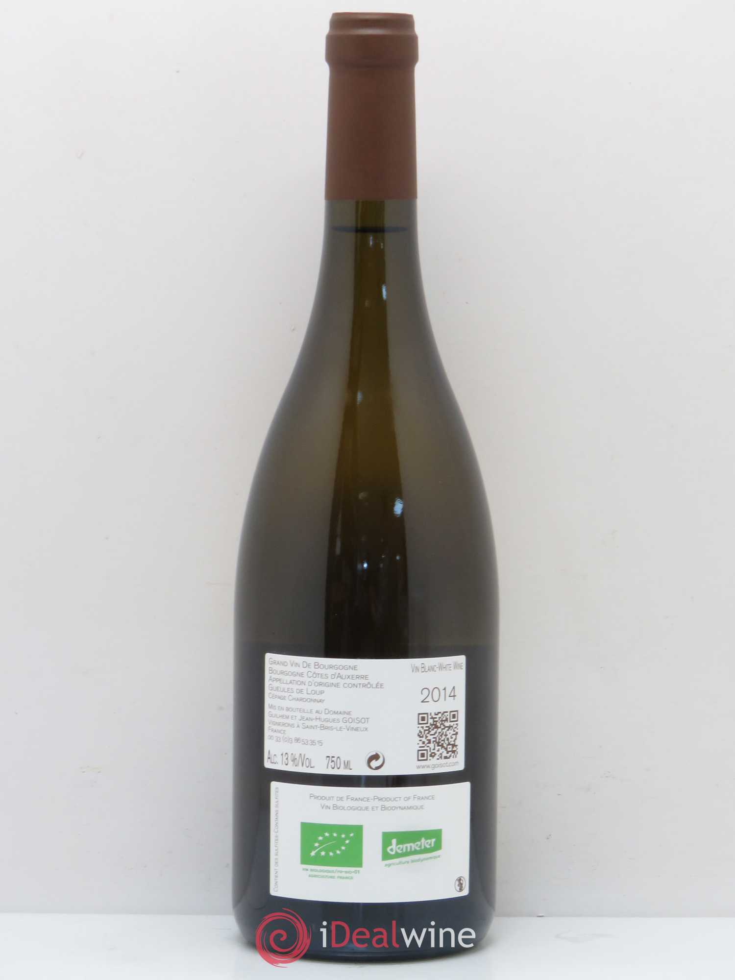 Bourgogne Côtes d'Auxerre Gueules de Loup Goisot 2014 - Lot de 1 bouteille - 1