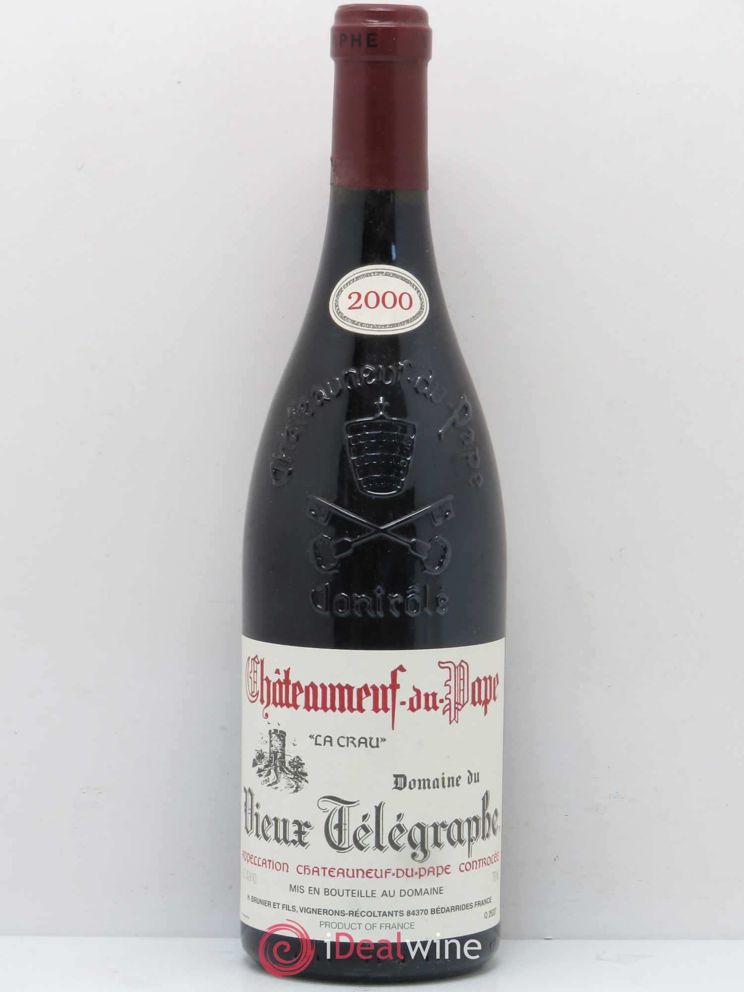 Châteauneuf-du-Pape Vieux Télégraphe (Domaine du) Vignobles Brunier 2000 - Lot de 1 bouteille - 0