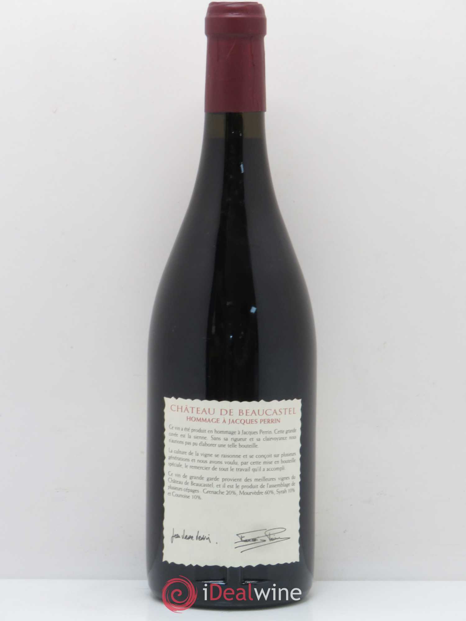 Châteauneuf-du-Pape Château de Beaucastel Hommage à Jacques Perrin Famille Perrin 1999 - Lot de 1 bouteille - 1