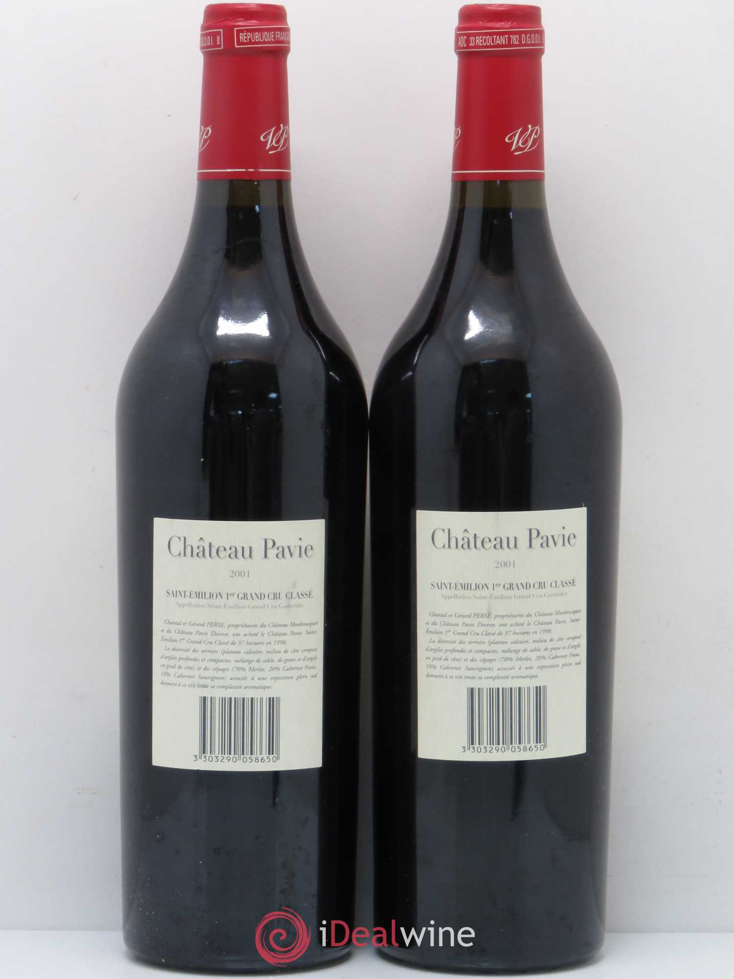 Château Pavie 1er Grand Cru Classé A 2001 - Lot de 2 bouteilles - 1