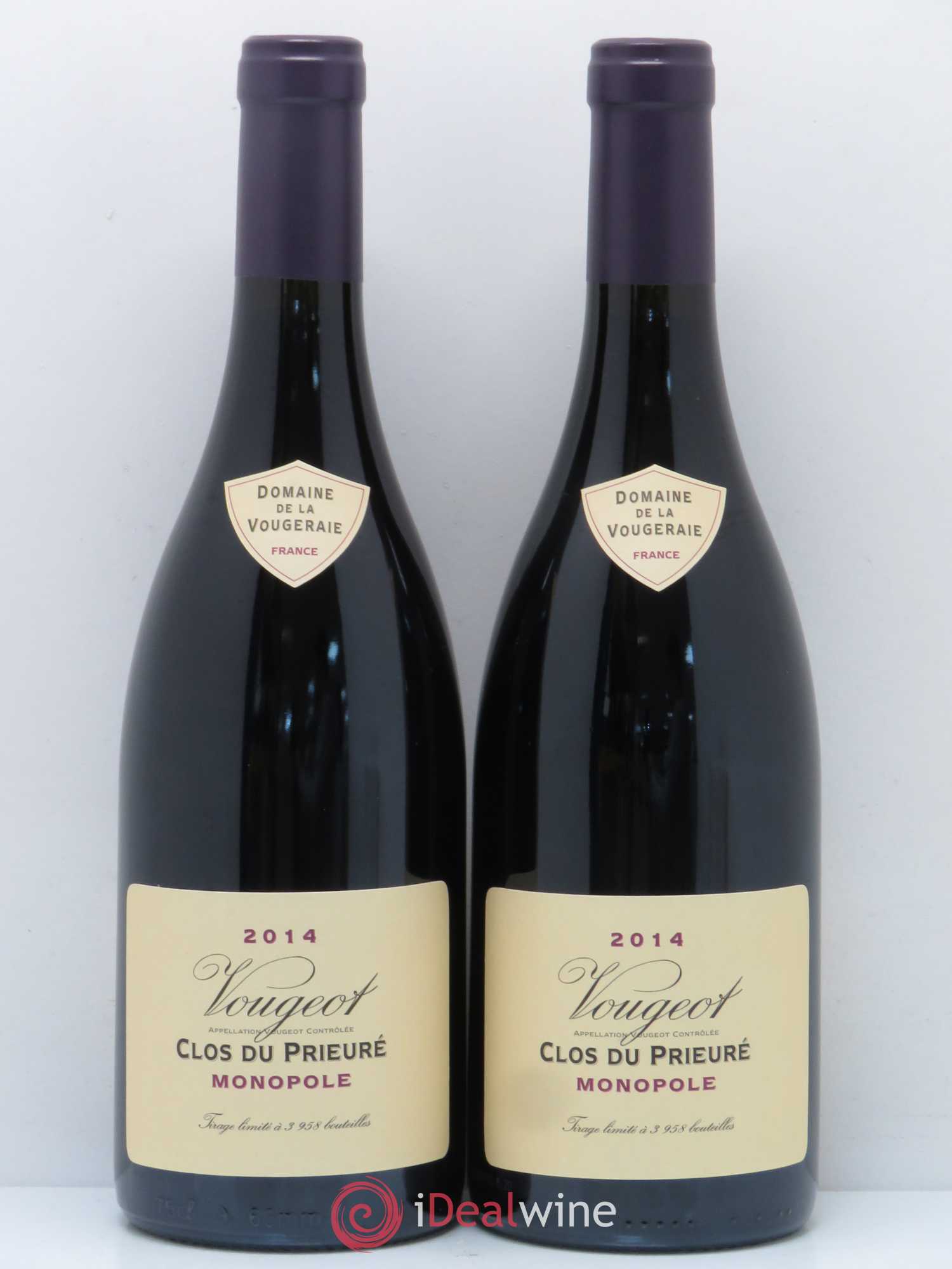 Vougeot 1er Cru Clos du Prieuré La Vougeraie 2014 - Posten von 2 Flaschen - 0