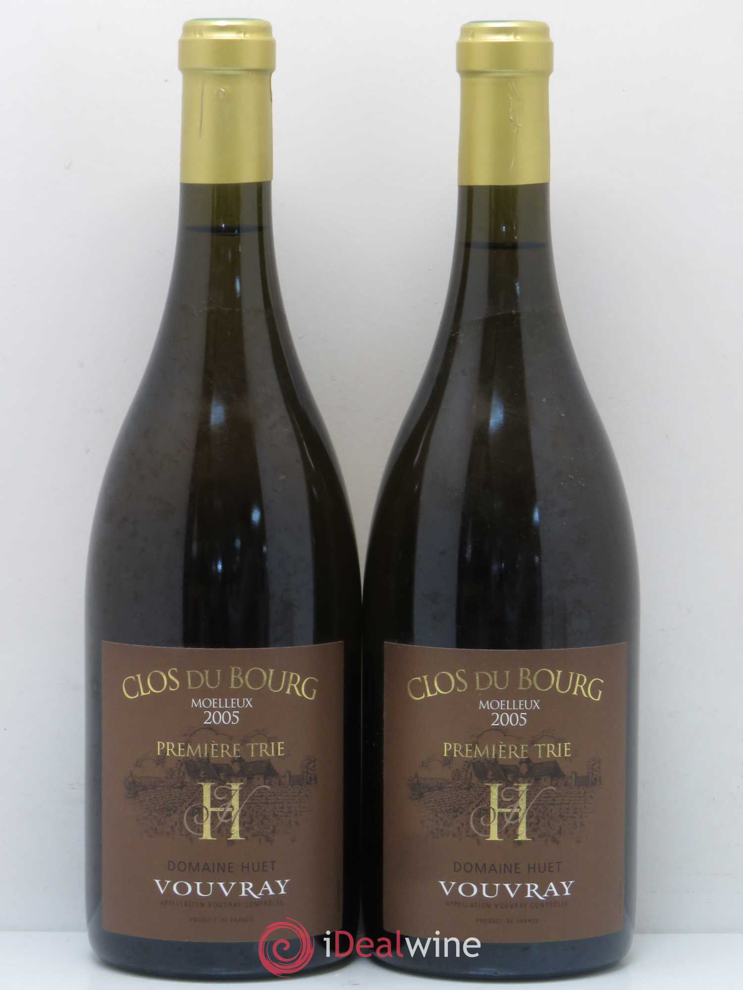 Vouvray Clos du Bourg Moelleux 1ère trie Domaine Huet 2005 - Lot de 2 bouteilles - 0