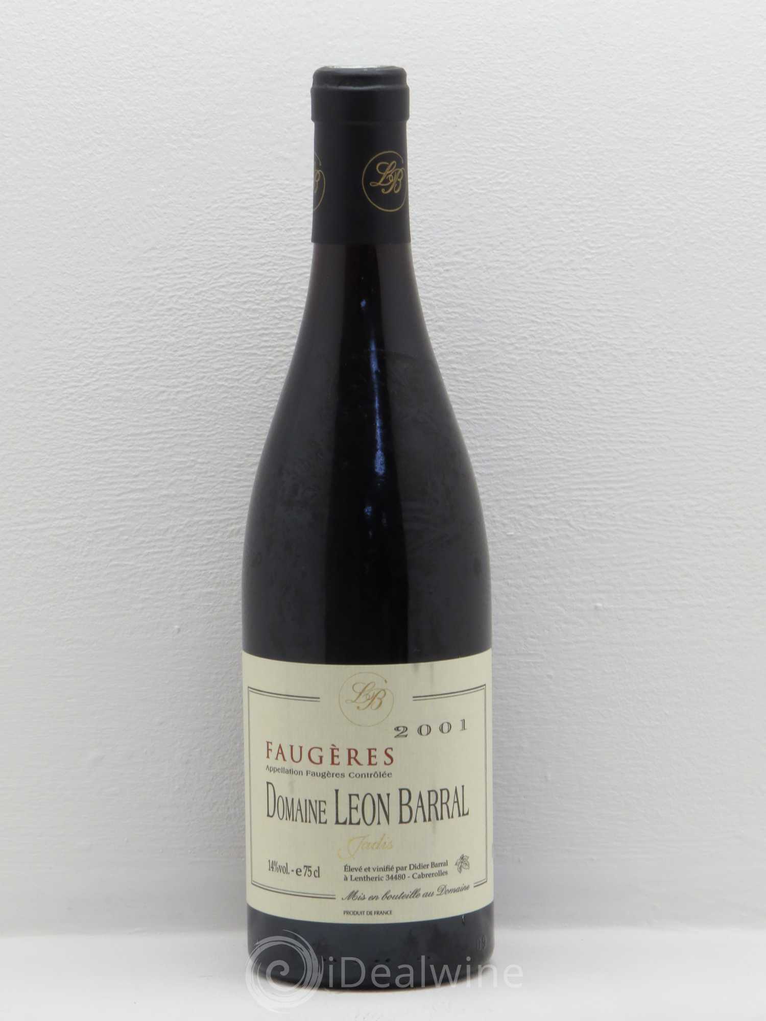 Faugères Jadis Domaine Léon Barral 2001 - Lot de 1 bouteille - 0
