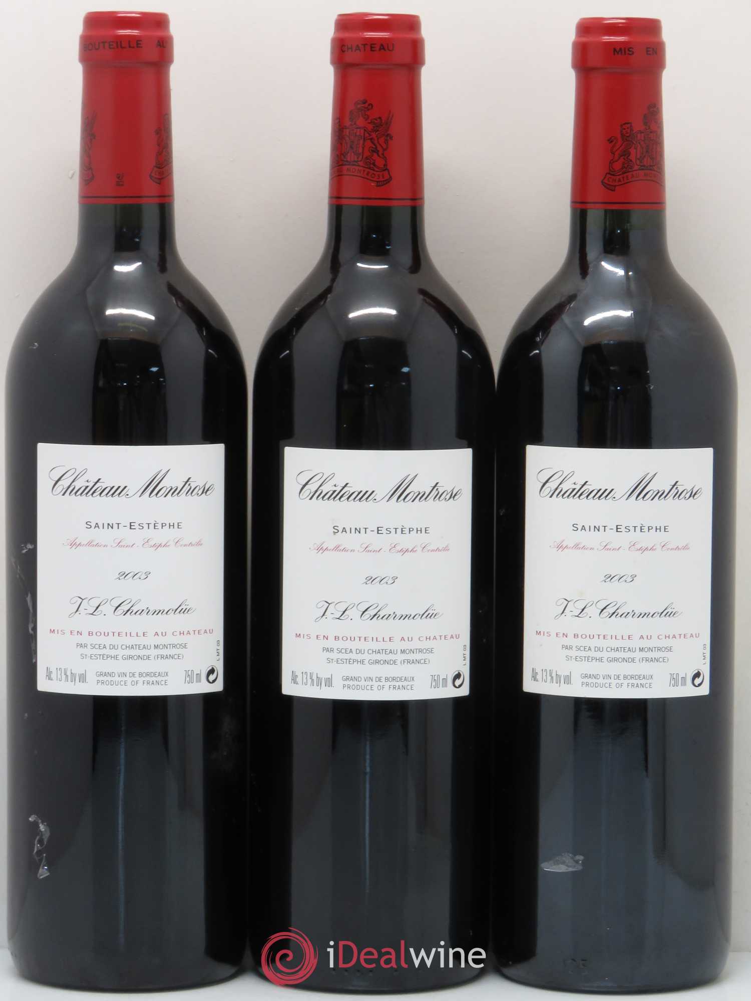 Château Montrose 2ème Grand Cru Classé 2003 - Lot de 3 bouteilles - 1