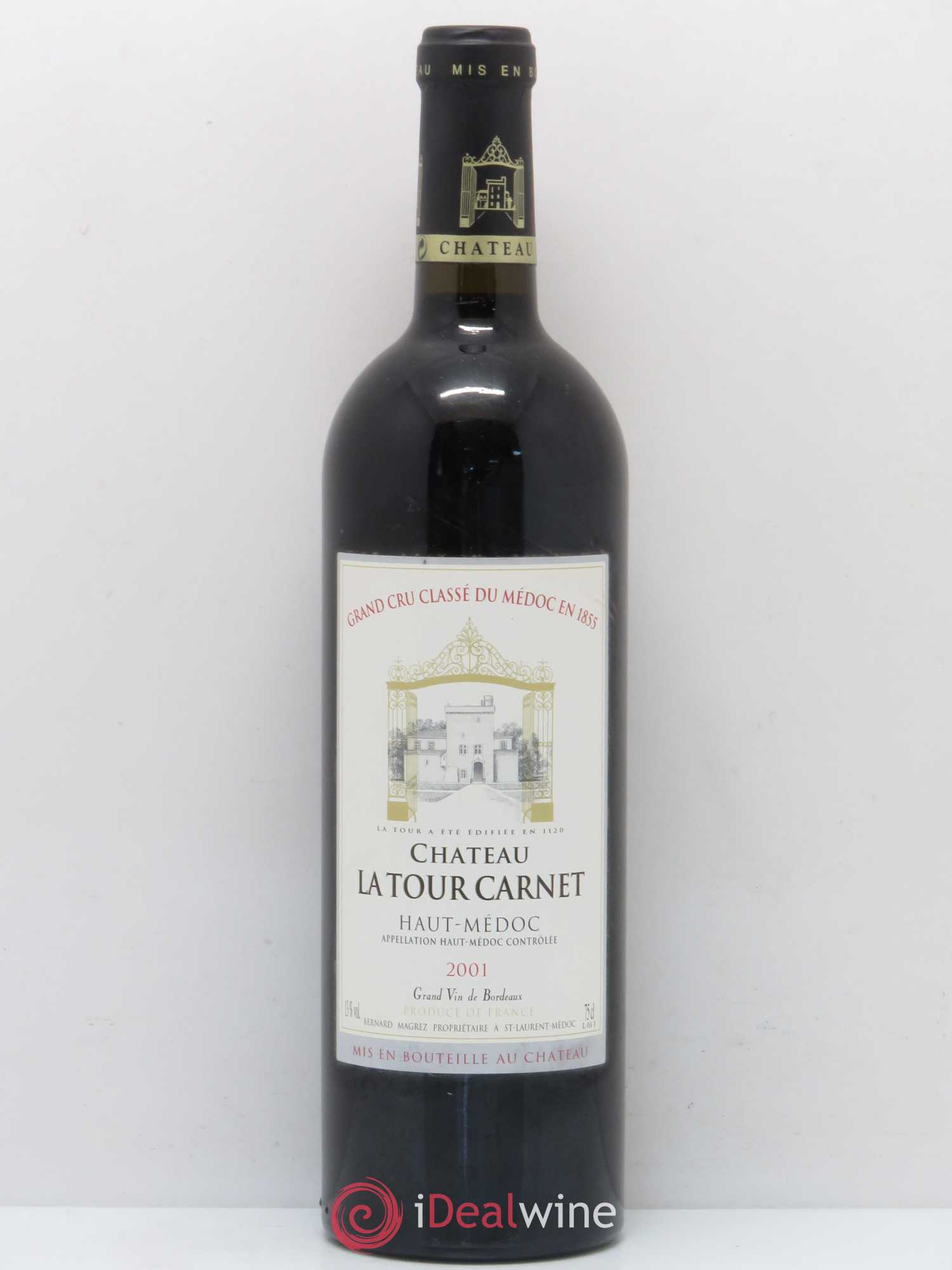 Château la Tour Carnet 4ème Grand Cru Classé 2001 - Lot de 1 bouteille - 0