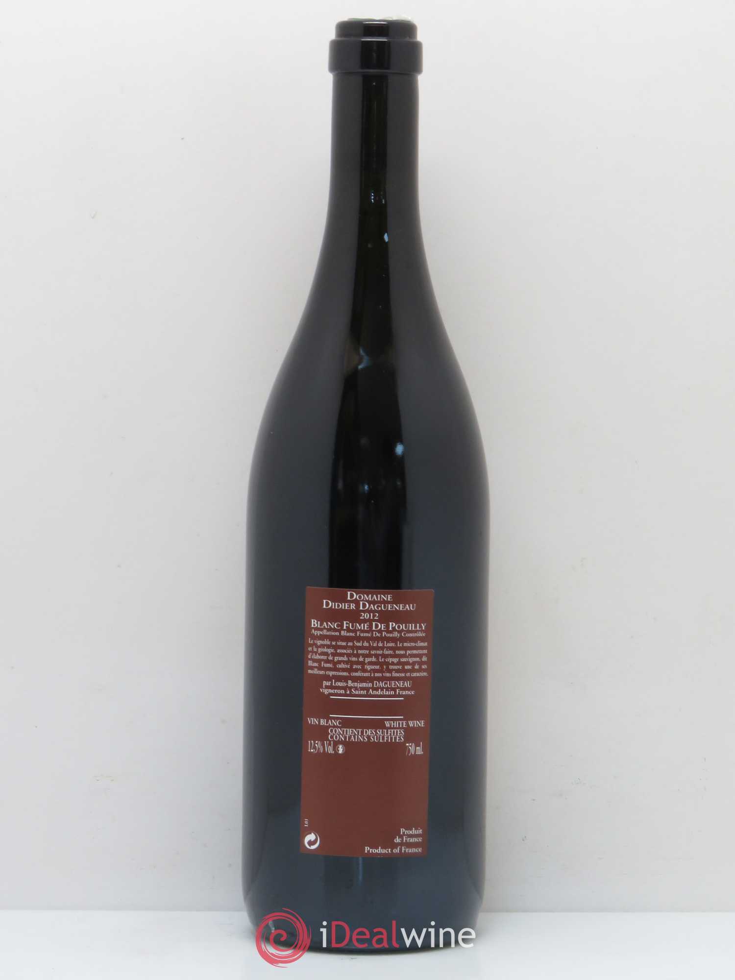 Vin de France (anciennement Pouilly-Fumé) Pur Sang Dagueneau (Domaine Didier - Louis-Benjamin) 2012 - Lot de 1 bouteille - 1