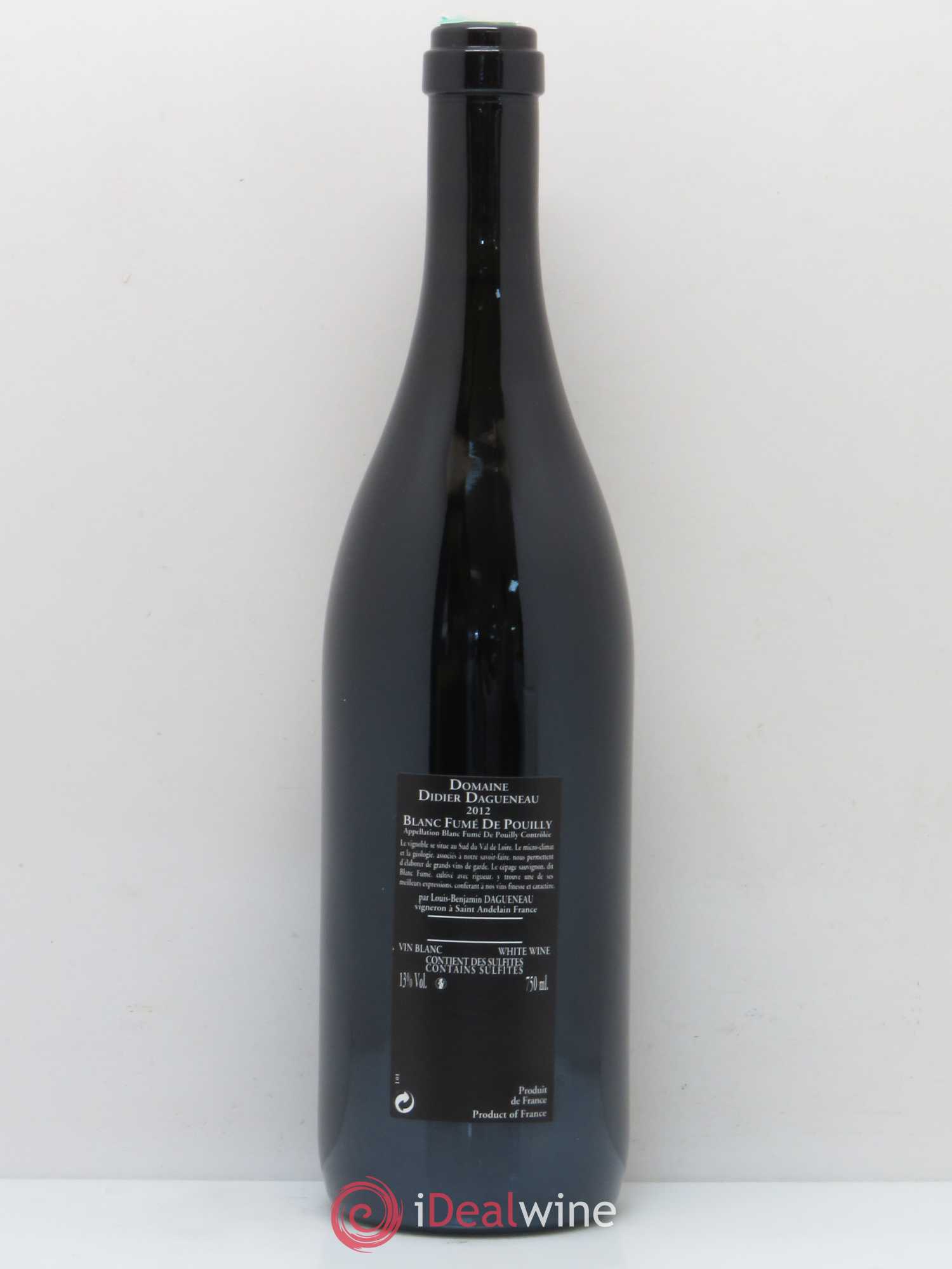 Vin de France (anciennement Pouilly-Fumé) Silex Dagueneau (Domaine Didier - Louis-Benjamin) 2012 - Lot de 1 bouteille - 1
