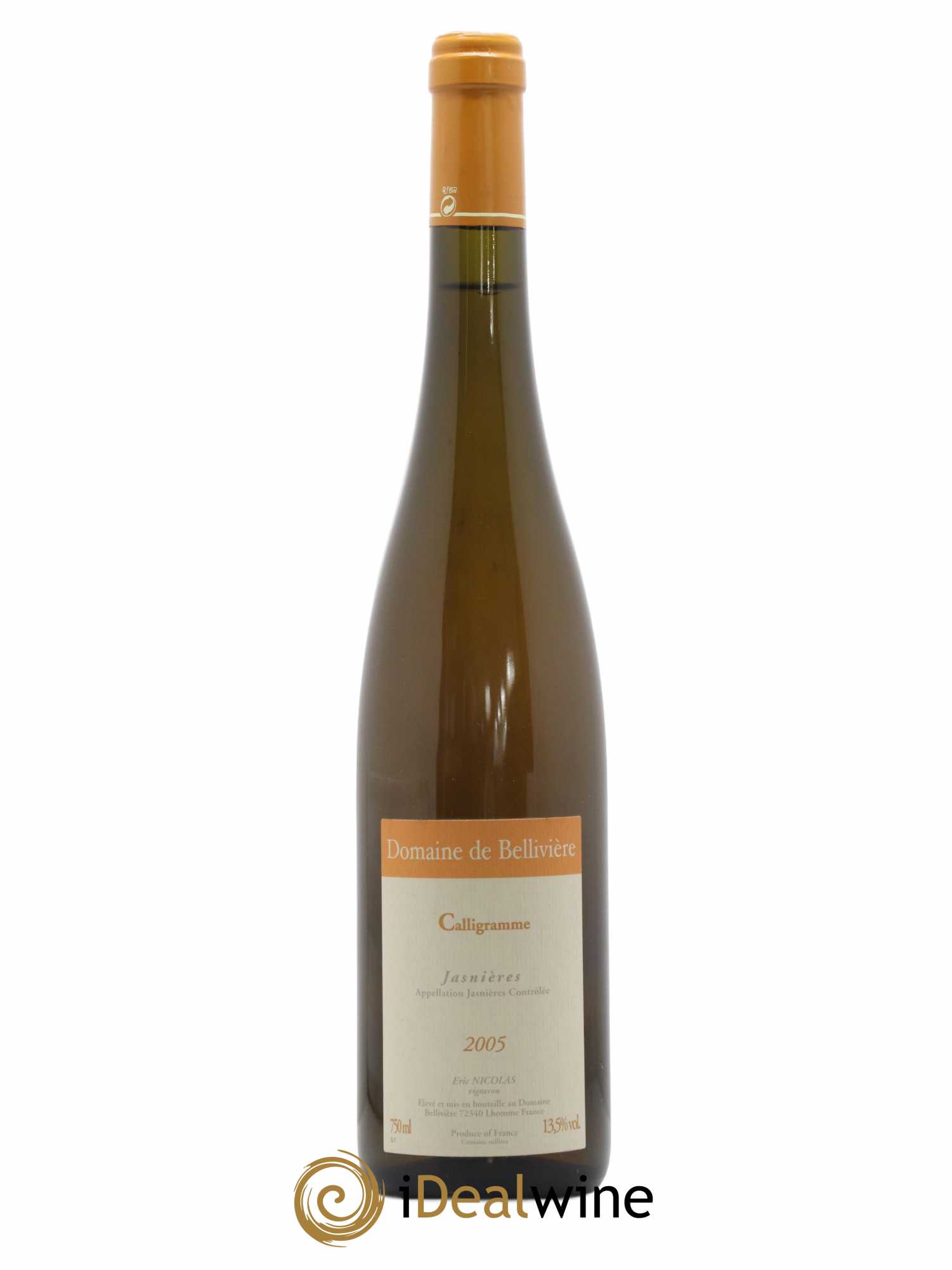 Jasnières Calligramme Domaine de Bellivière 2005 - Lot de 1 bouteille - 0