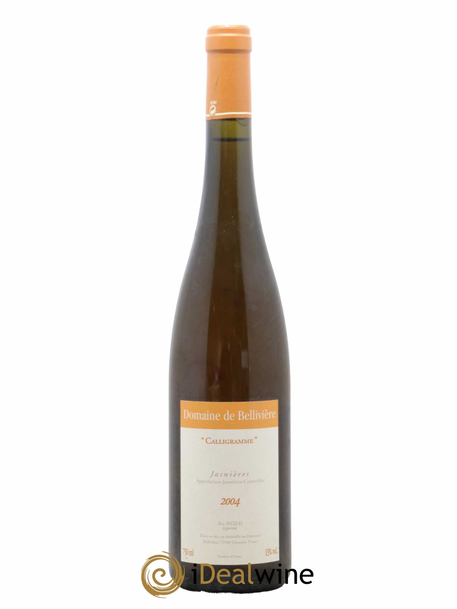 Jasnières Calligramme Domaine de Bellivière 2004 - Lot de 1 bouteille - 0
