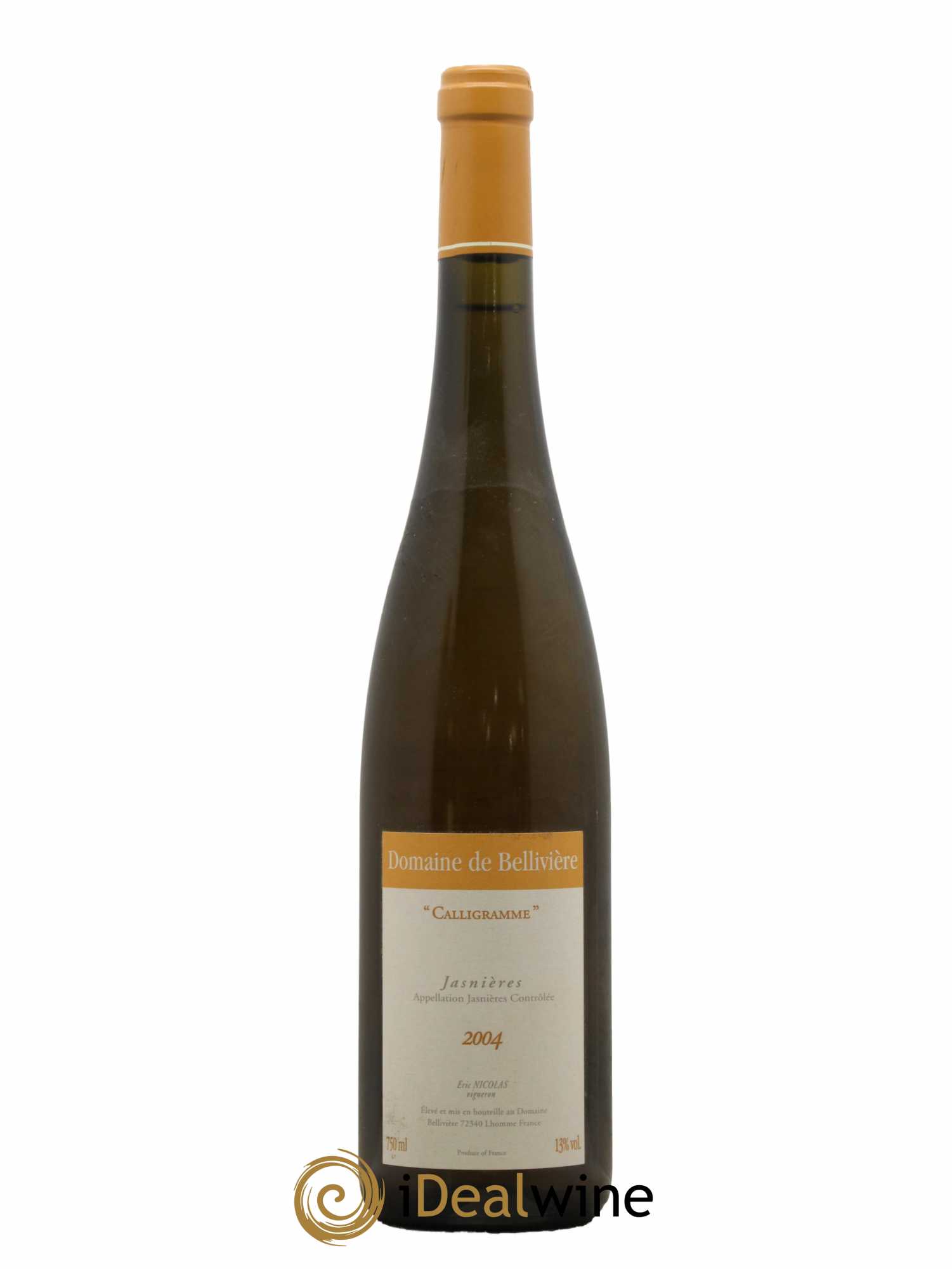 Jasnières Calligramme Domaine de Bellivière 2004 - Lot de 1 bouteille - 0