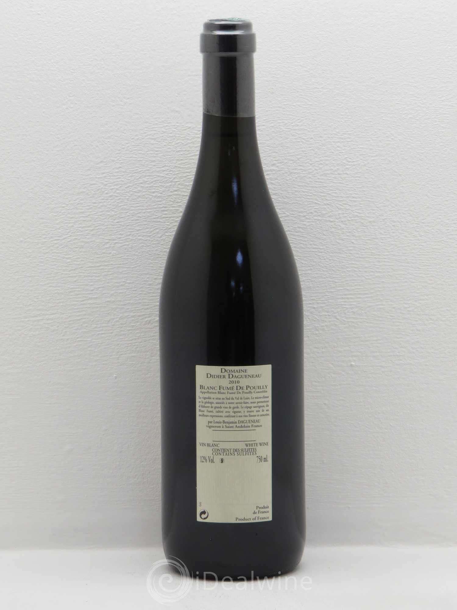 Pouilly-Fumé Blanc Fumé de Pouilly Dagueneau (Domaine Didier - Louis-Benjamin) 2010 - Lot de 1 bouteille - 1