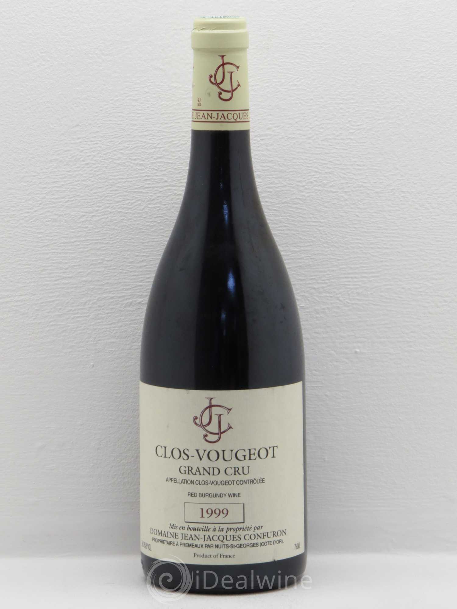 Clos de Vougeot Grand Cru Jean-Jacques Confuron 1999 - Lot de 1 bouteille - 0