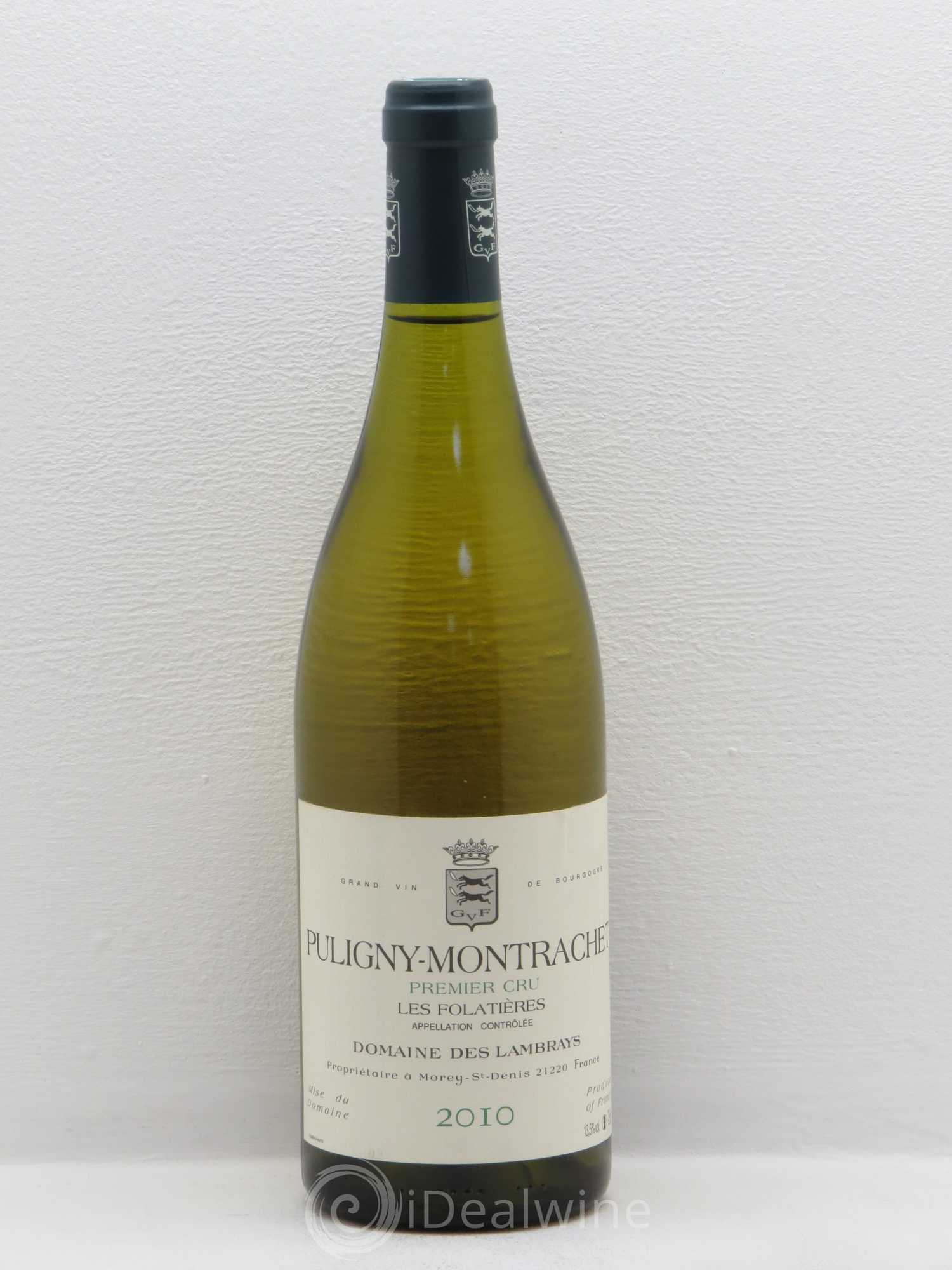 Puligny-Montrachet 1er Cru Les Folatières Domaine des Lambrays 2010 - Lot de 1 bouteille - 0