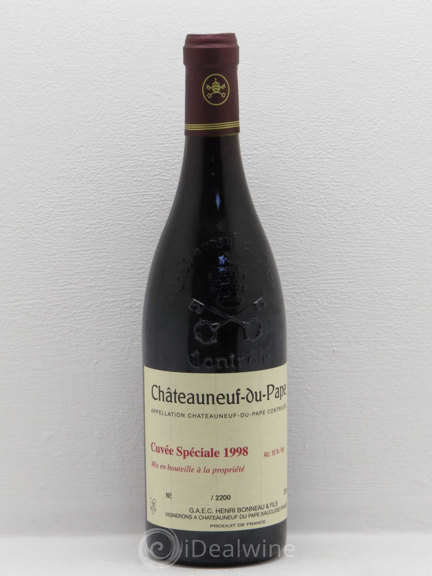 Châteauneuf-du-Pape Cuvée spéciale Henri Bonneau & Fils 1998 - Lot de 1 bouteille - 0
