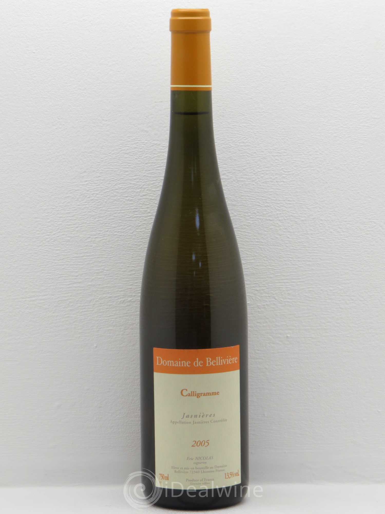 Jasnières Calligramme Domaine de Bellivière 2005 - Posten von 1 Flasche - 0