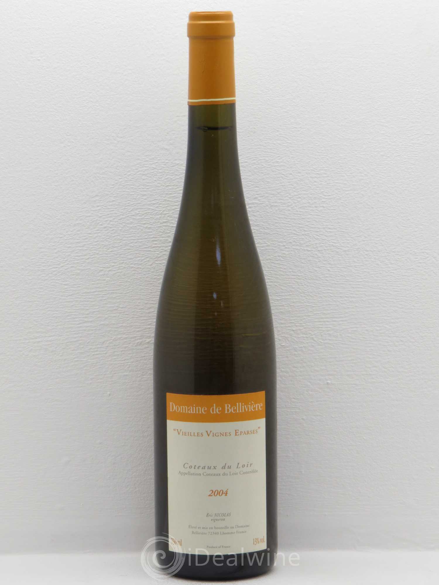 Coteaux du Loir Vieilles Vignes Eparses Domaine de Bellivière 2004 - Lot de 1 bouteille - 0