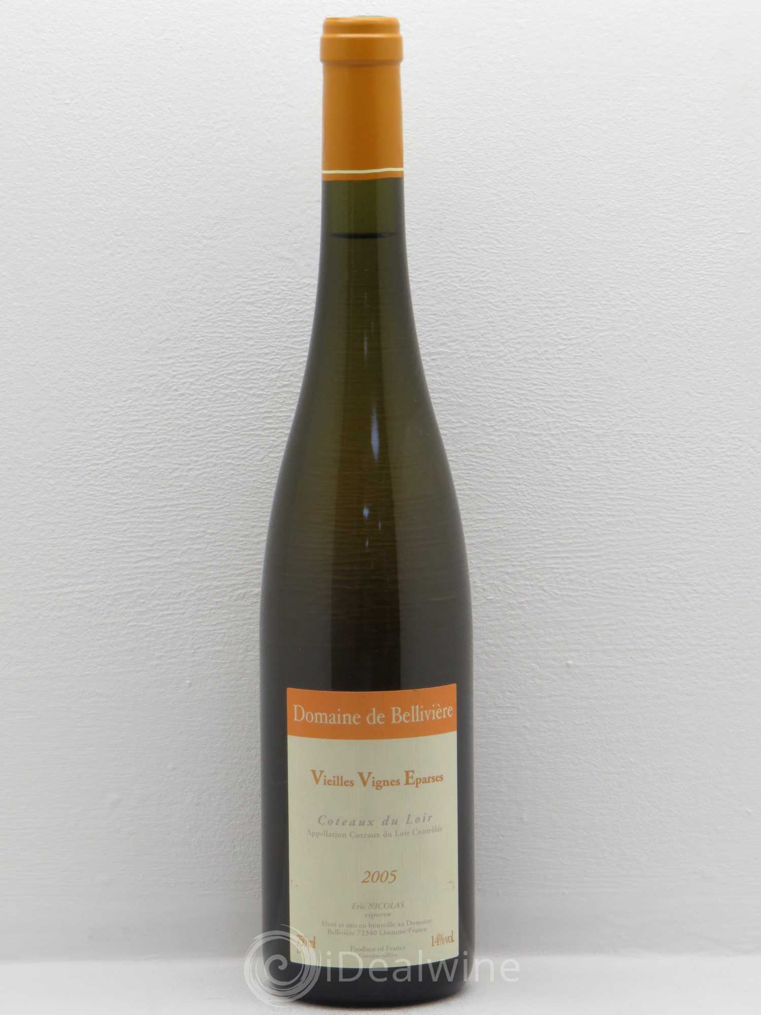 Coteaux du Loir Vieilles Vignes Eparses Domaine de Bellivière 2005 - Lot de 1 bouteille - 0