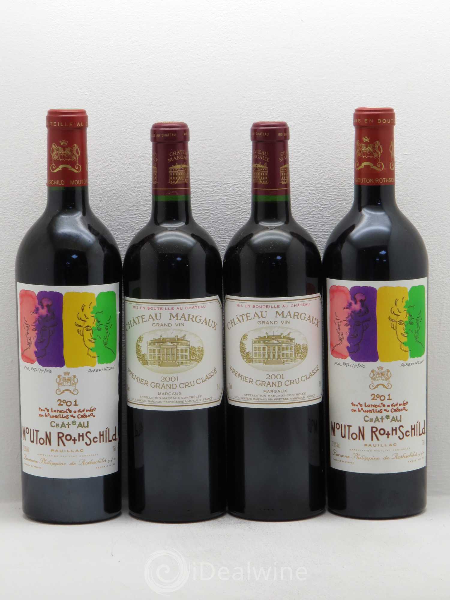 Caisse Prestige 2 Château Lafite / 2 Château Latour / 2 Mouton Rothschild / 2 Château Margaux / 2 Château Haut Brion / 2 Petrus 2001 - Posten von 1 Flasche - 1