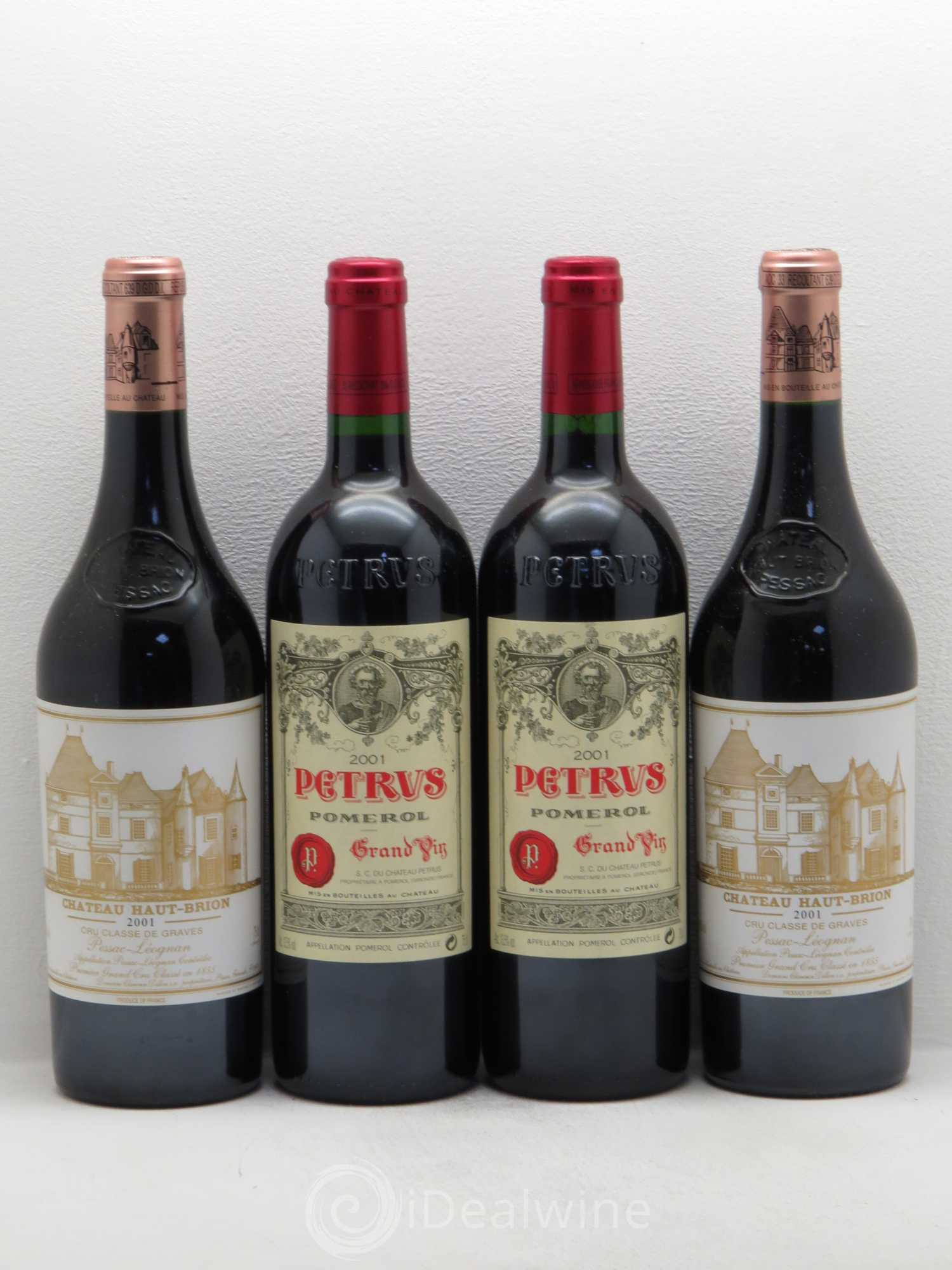 Caisse Prestige 2 Château Lafite / 2 Château Latour / 2 Mouton Rothschild / 2 Château Margaux / 2 Château Haut Brion / 2 Petrus 2001 - Posten von 1 Flasche - 2