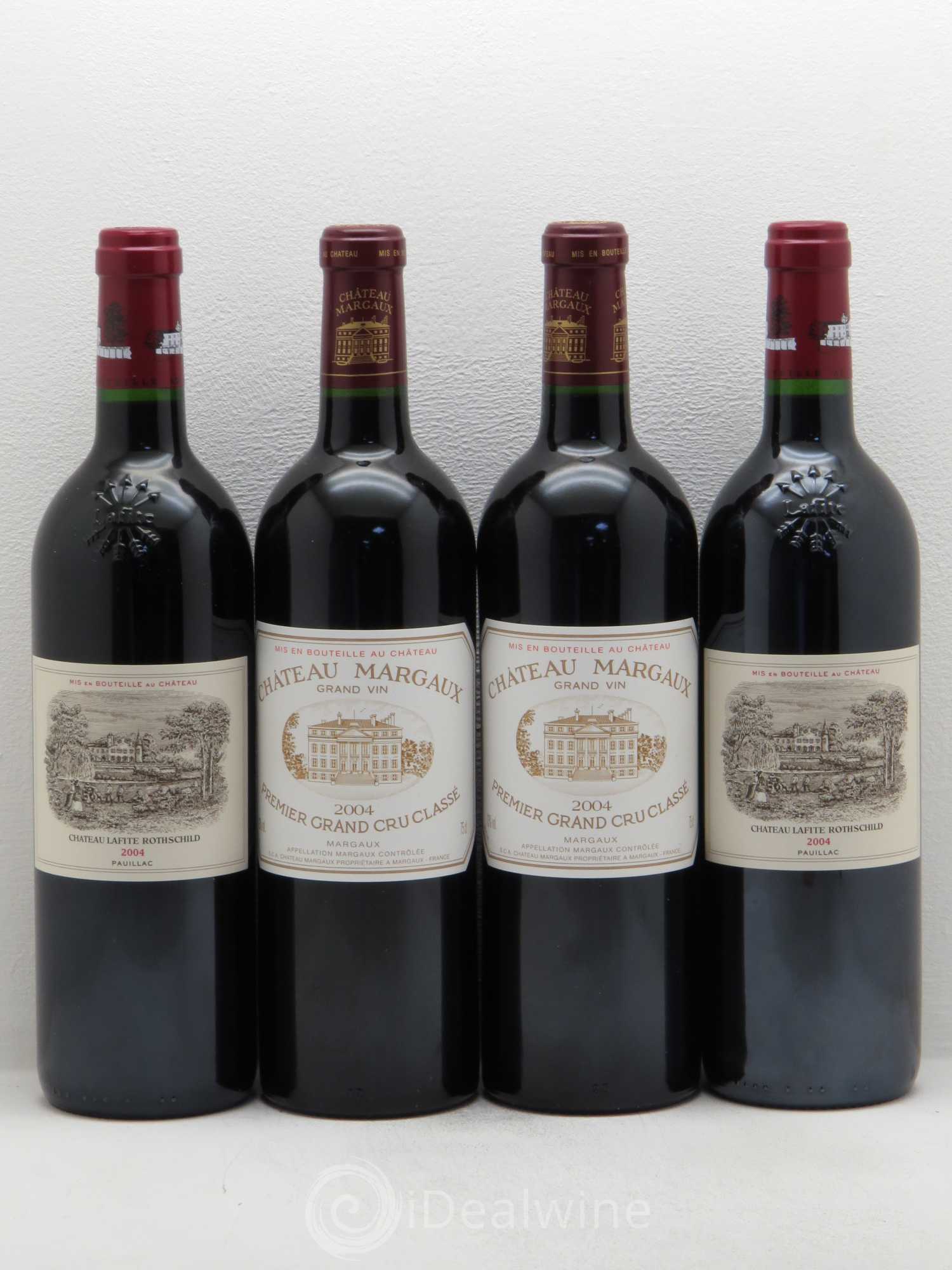 Caisse Prestige 2 Château Lafite / 2 Château Latour / 2 Mouton Rothschild / 2 Château Margaux / 2 Cheval Blanc / 2 Petrus 2004 - Posten von 1 Flasche - 3