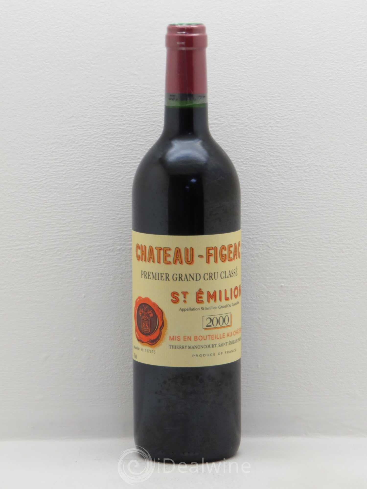 Château Figeac 1er Grand Cru Classé A 2000 - Lot de 1 bouteille - 0