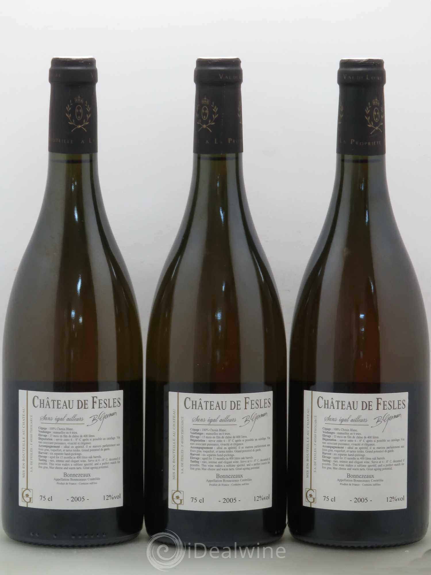 Bonnezeaux Château de Fesles 2005 - Lotto di 3 bottiglie - 1