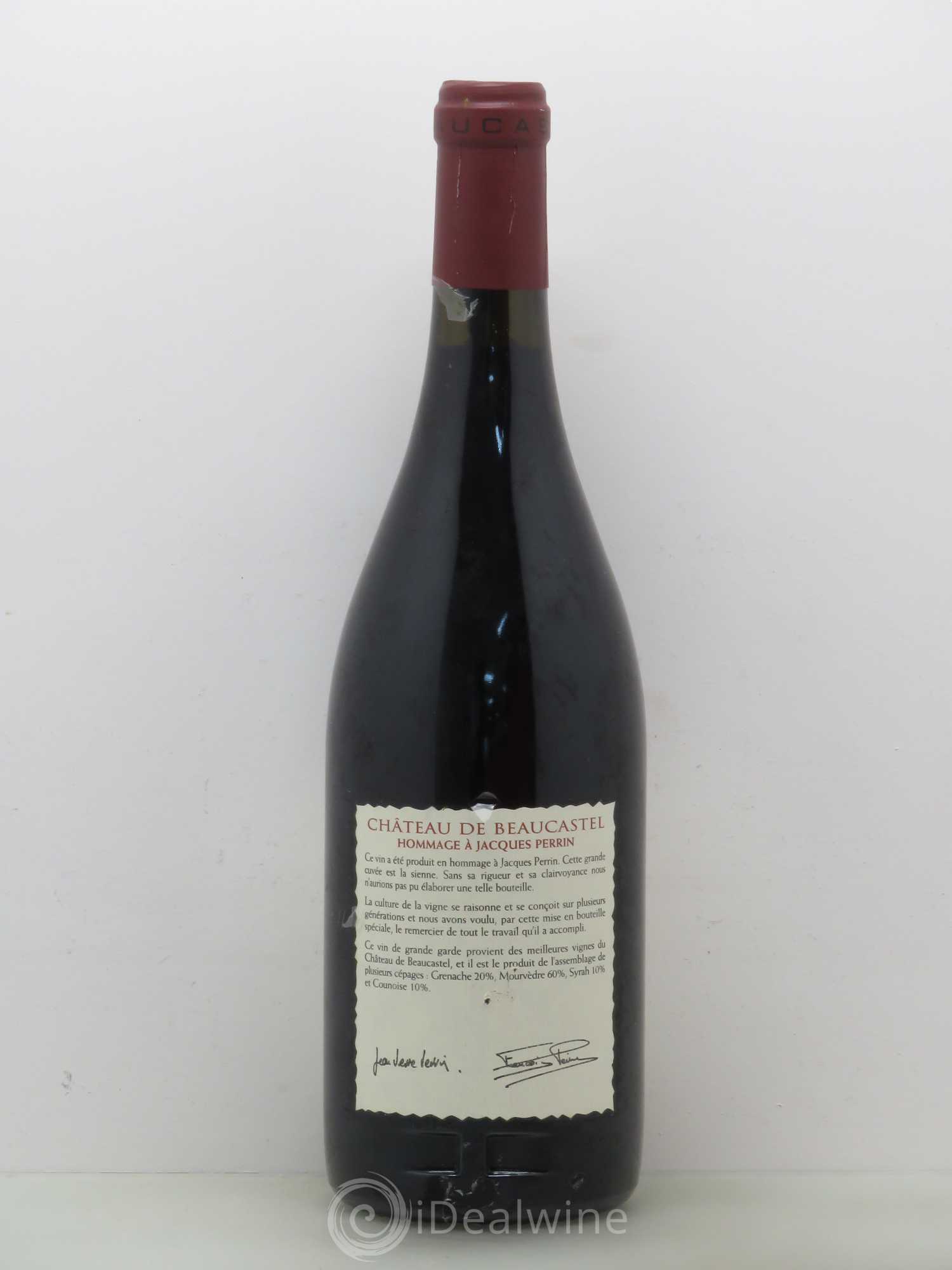Châteauneuf-du-Pape Château de Beaucastel Hommage à Jacques Perrin Famille Perrin 2001 - Lot de 1 bouteille - 1