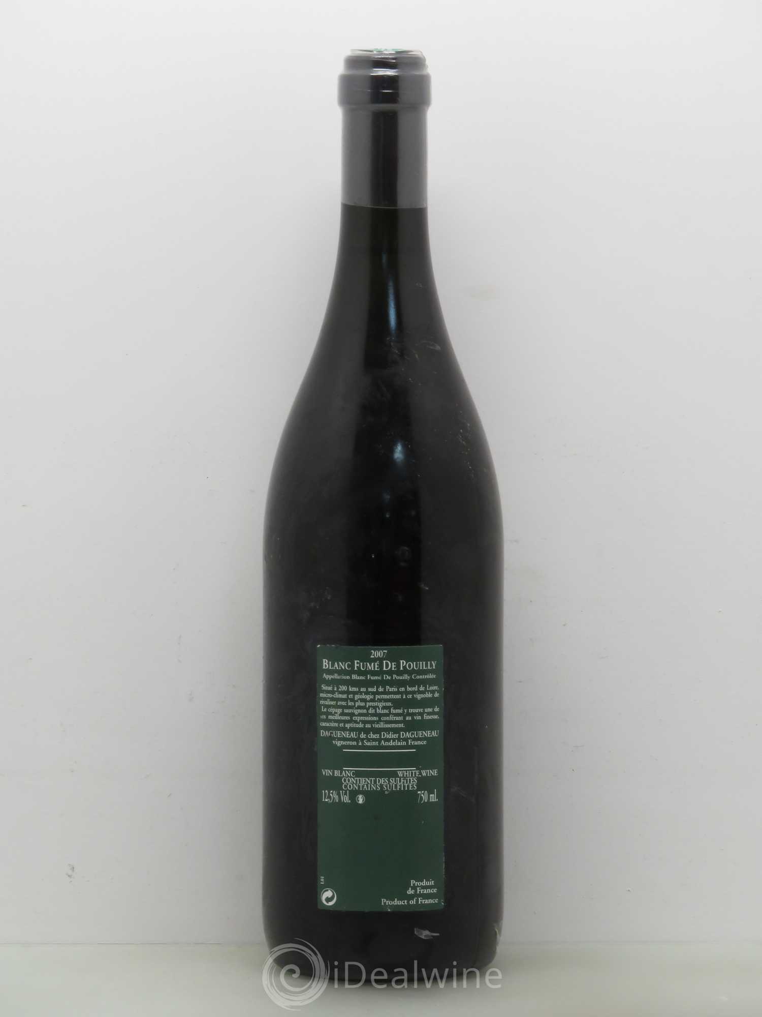 Vin de France (anciennement Pouilly-Fumé) Silex Dagueneau (Domaine Didier - Louis-Benjamin) 2007 - Lot de 1 bouteille - 1