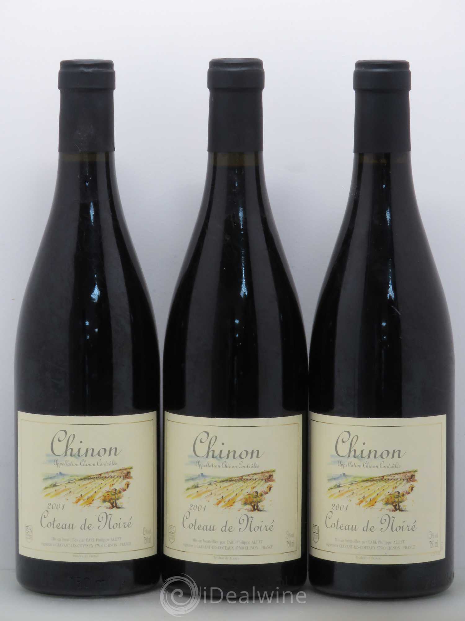 Chinon Coteau de Noiré Philippe Alliet 2001 - Lot de 3 bouteilles - 0