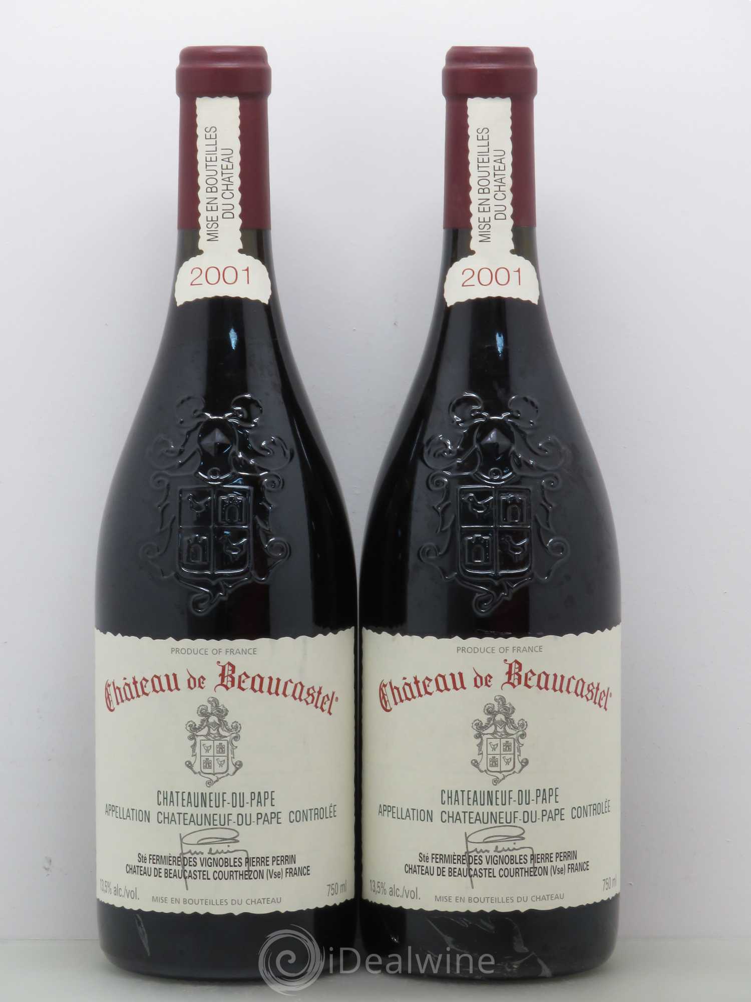 Châteauneuf-du-Pape Château de Beaucastel Famille Perrin 2001 - Lot de 2 bouteilles - 0