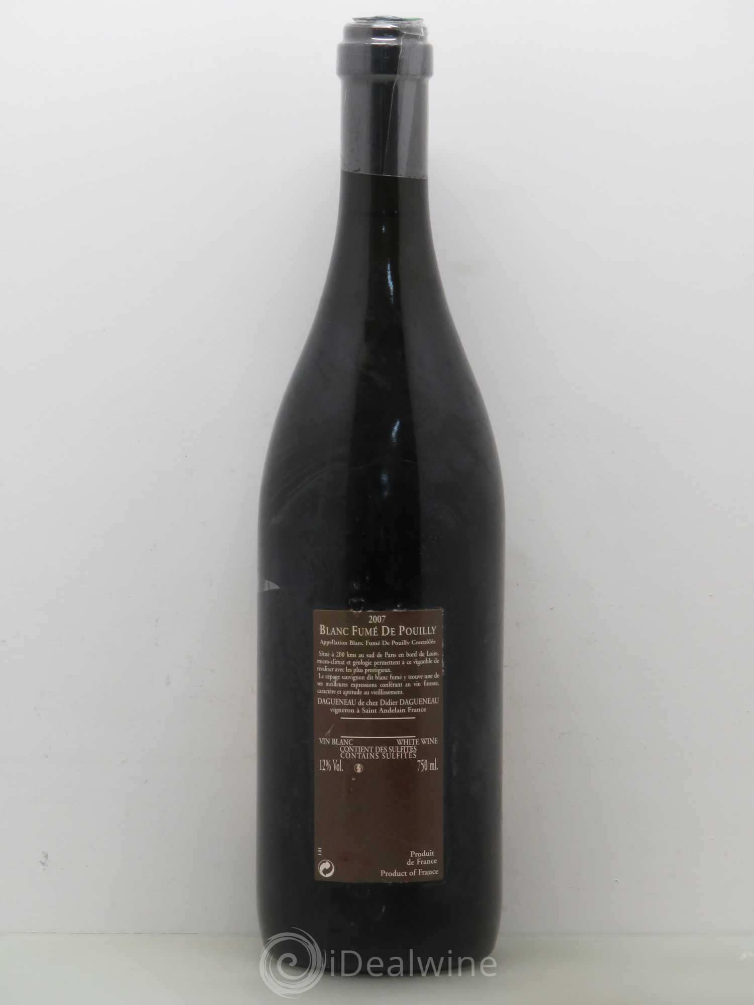 Vin de France (anciennement Pouilly-Fumé) Pur Sang Dagueneau (Domaine Didier - Louis-Benjamin) 2007 - Lot de 1 bouteille - 1