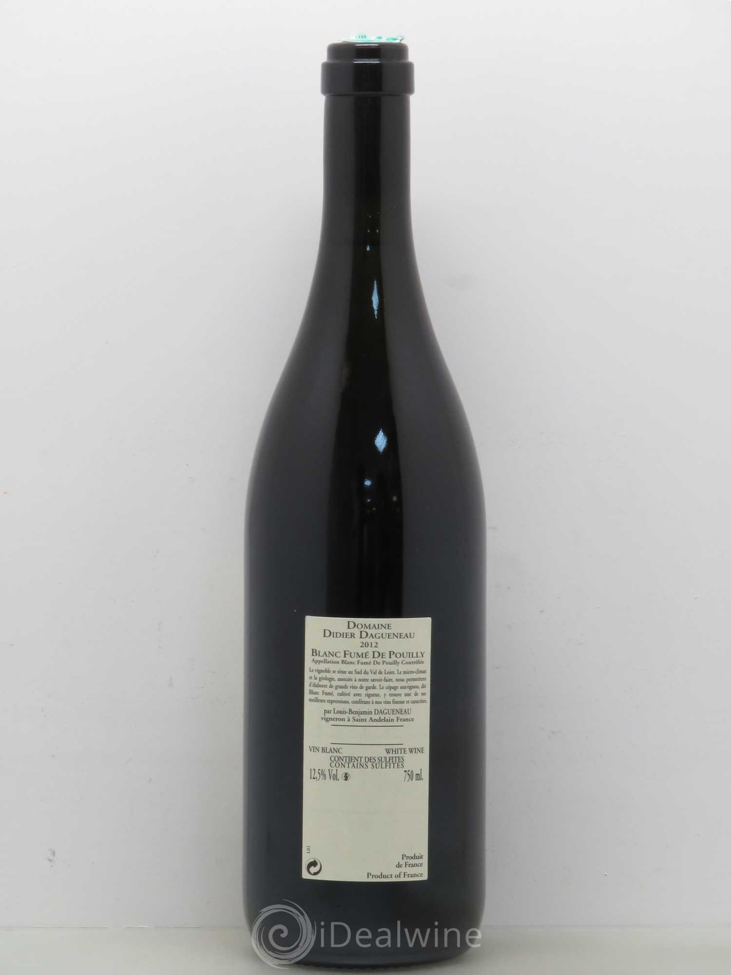 Pouilly-Fumé Blanc Fumé de Pouilly Dagueneau (Domaine Didier - Louis-Benjamin) 2012 - Lot de 1 bouteille - 1