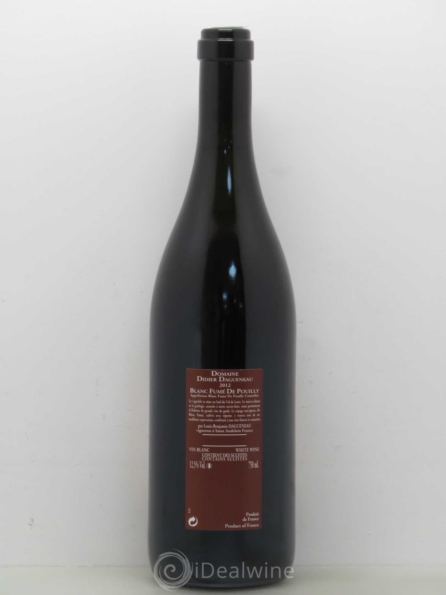 Vin de France (anciennement Pouilly-Fumé) Pur Sang Dagueneau (Domaine Didier - Louis-Benjamin) 2012 - Lot de 1 bouteille - 1