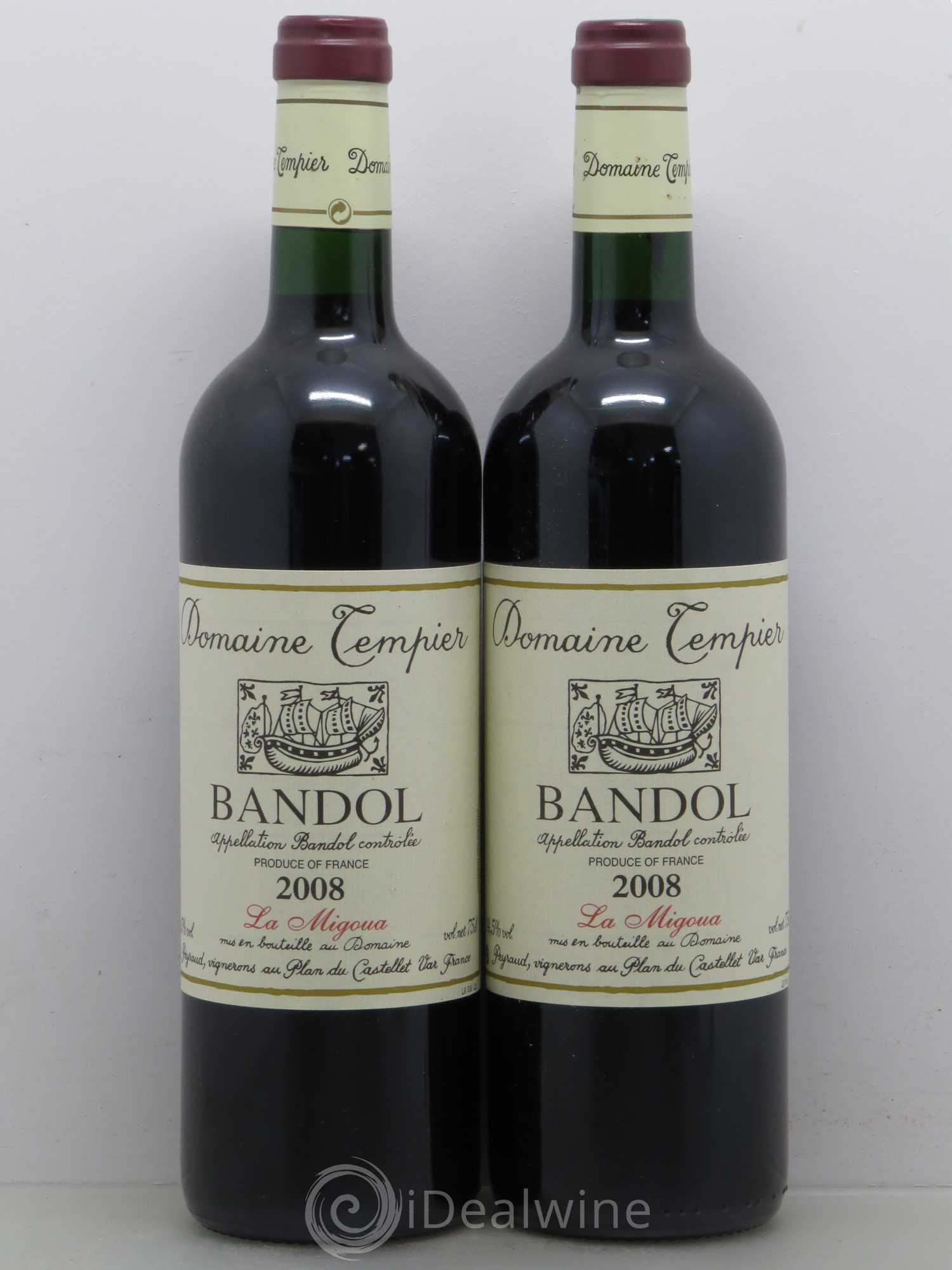 Bandol Domaine Tempier Cuvée La Migoua Famille Peyraud 2008 - Lot de 2 bouteilles - 0